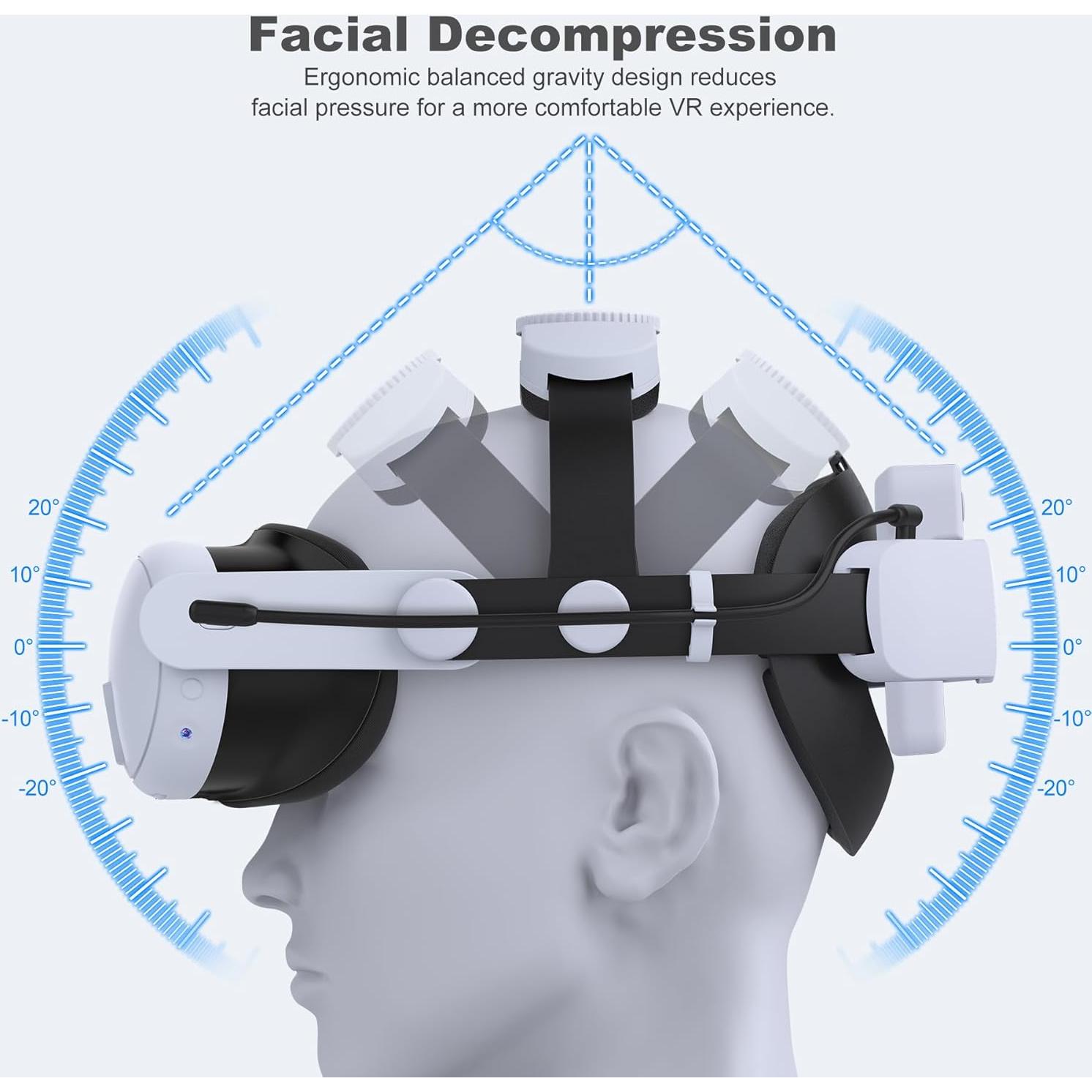 Correa de Cabeza Kawaye para Meta Quest 3/2 con Batería 7500mAh
