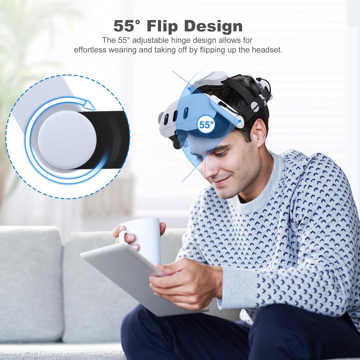 Correa de Cabeza Kawaye para Meta Quest 3/2 con Batería 7500mAh