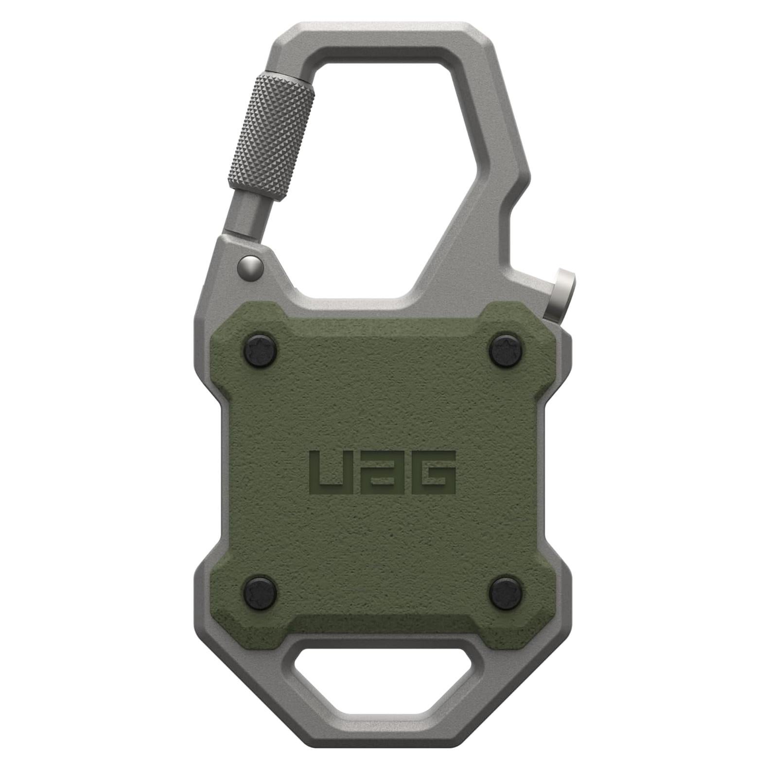 Estuche UAG Monarch para AirTag con abridor de botellas - Oliva Drab/Silver