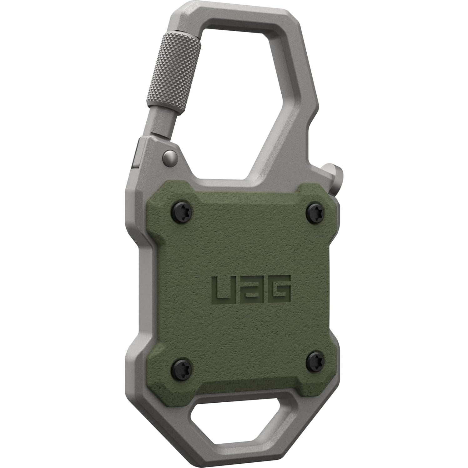 Estuche UAG Monarch para AirTag con abridor de botellas - Oliva Drab/Silver