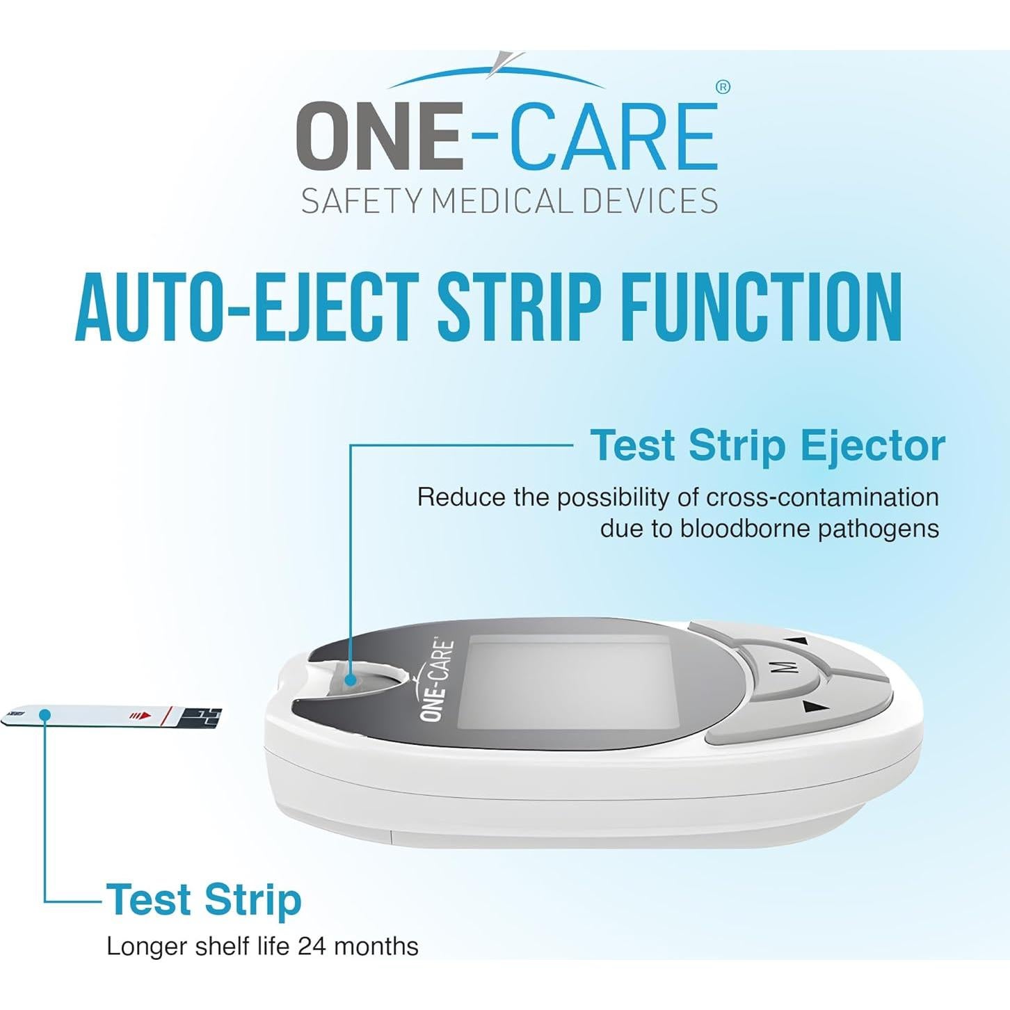Kit de Monitoreo de Glucosa ONE-CARE con Glucometro y Tiras