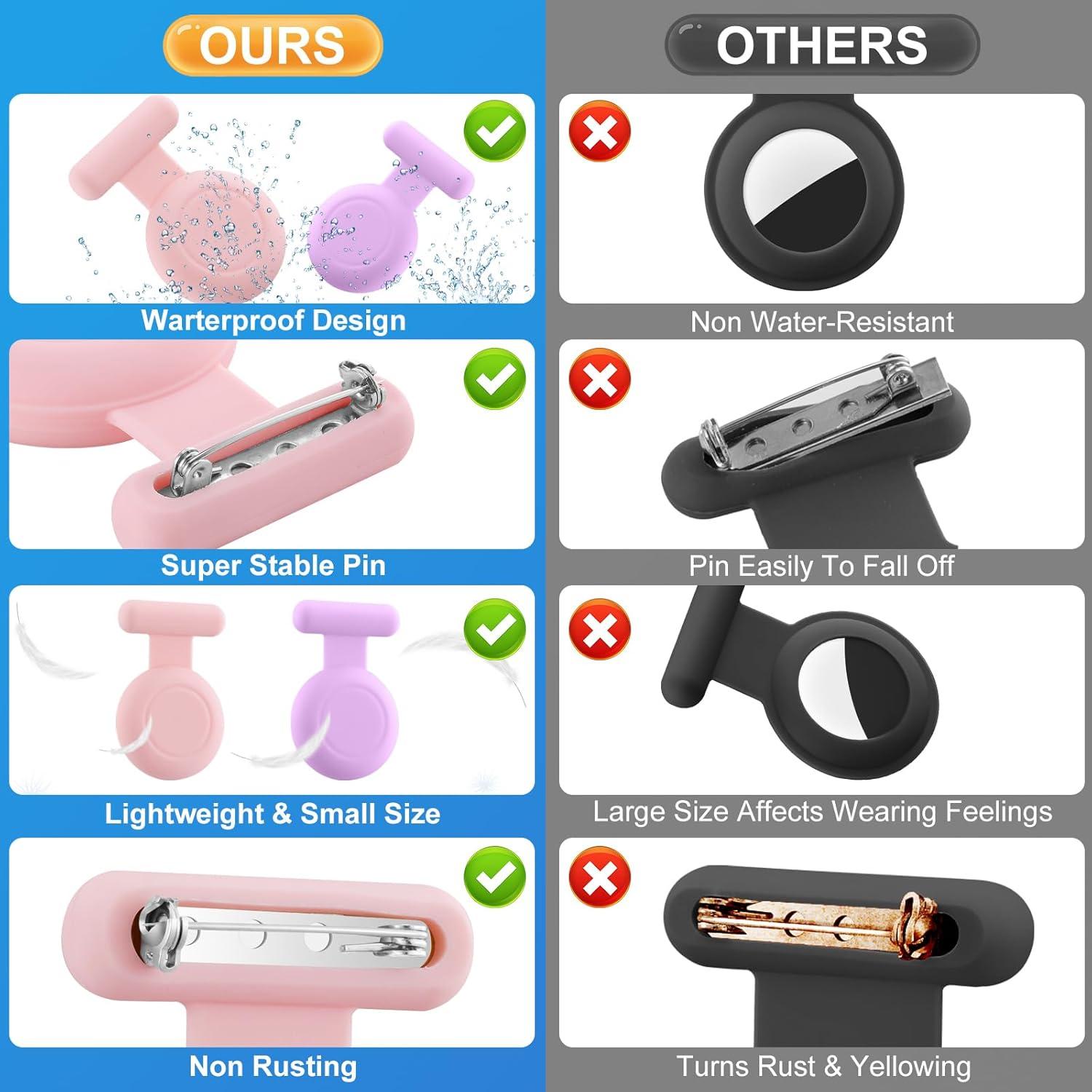 Soporte Impermeable AGMZ para AirTag - 2 Piezas, Rosa/Púrpura