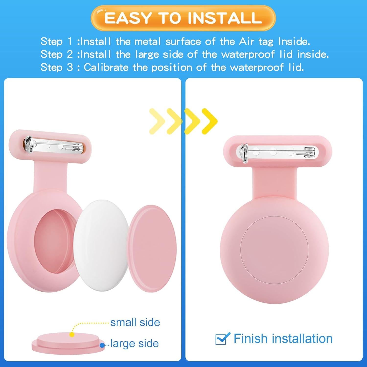 Soporte Impermeable AGMZ para AirTag - 2 Piezas, Rosa/Púrpura