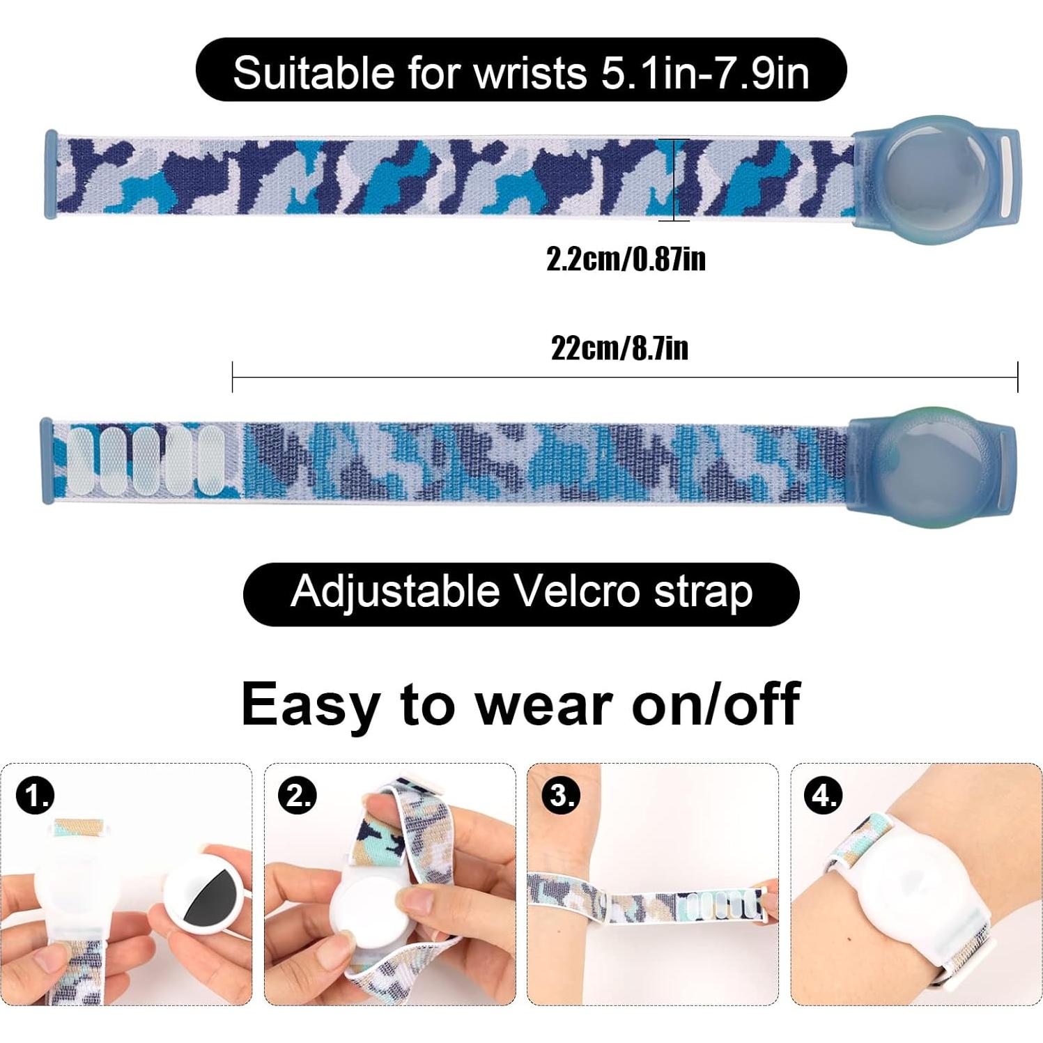 Pulsera Ajustable Nylon Camo para Apple AirTag - Azul Marino