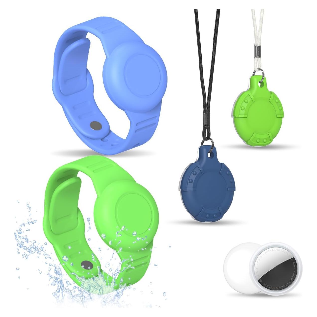 Paquete de 4 Pulseras y Collares AirTag TOLUOHU Niños