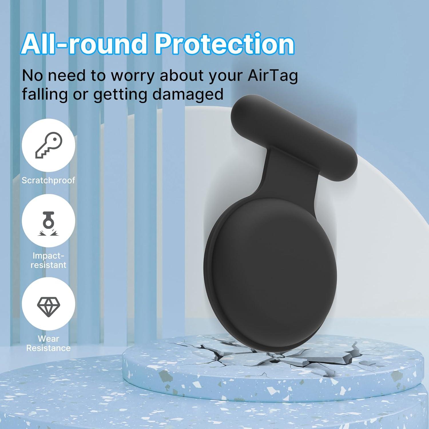 Soporte Impermeable para AirTag ZLIUCCR - 2 Piezas Negro/Azul