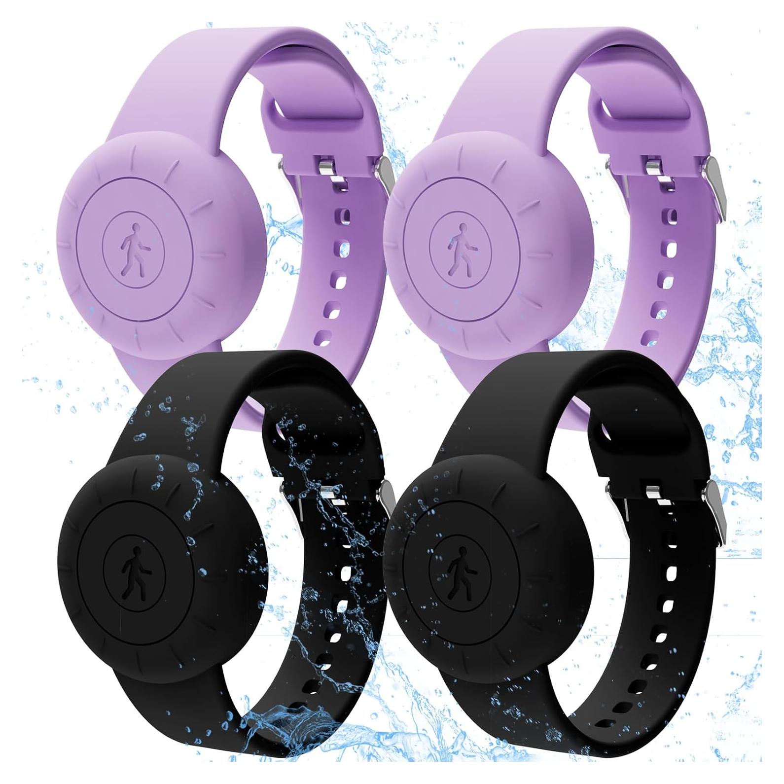 Pulsera Impermeable para AirTag Niños 4 Piezas Fiuned