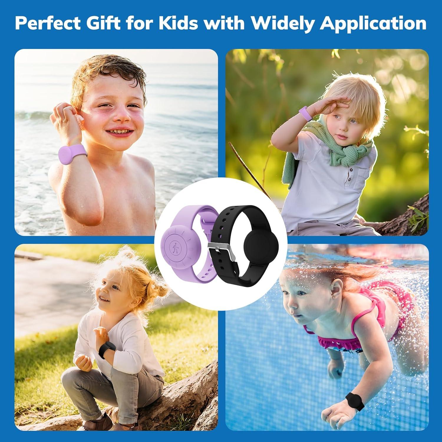 Pulsera Impermeable para AirTag Niños 4 Piezas Fiuned