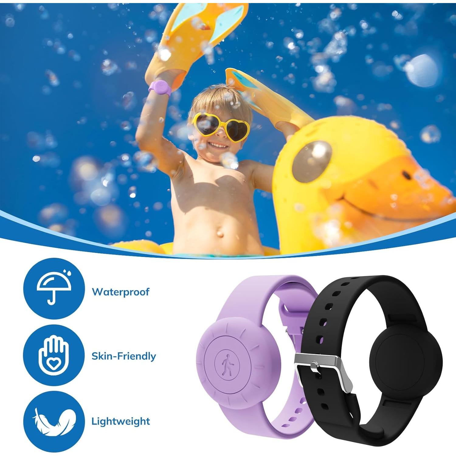 Pulsera Impermeable para AirTag Niños 4 Piezas Fiuned