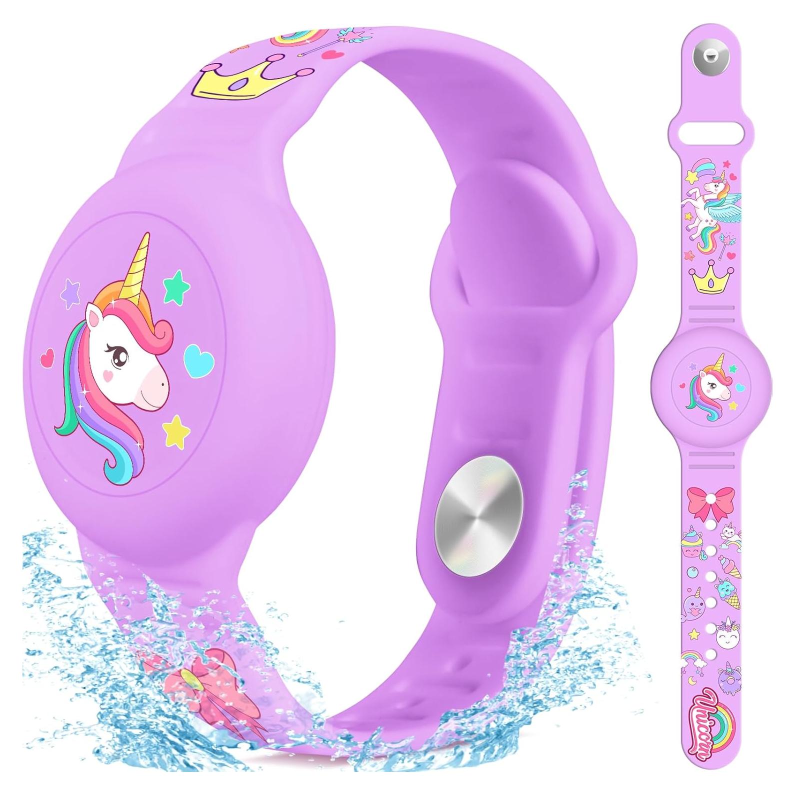 Pulsera Silicona Impermeable Unicornio para AirTag Niños
