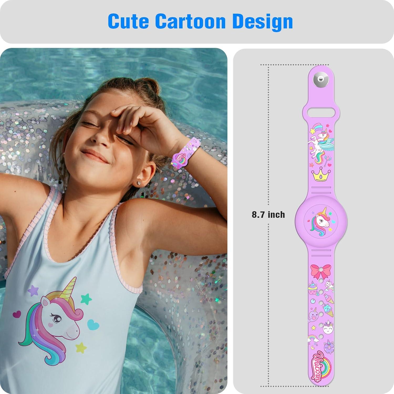 Pulsera Silicona Impermeable Unicornio para AirTag Niños