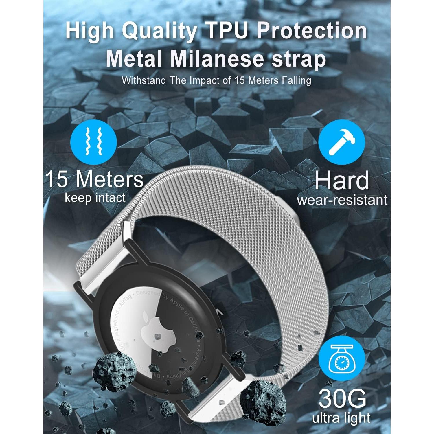 Pulsera Airtag DEERLET Plata - Correa Ajustable y Cómoda