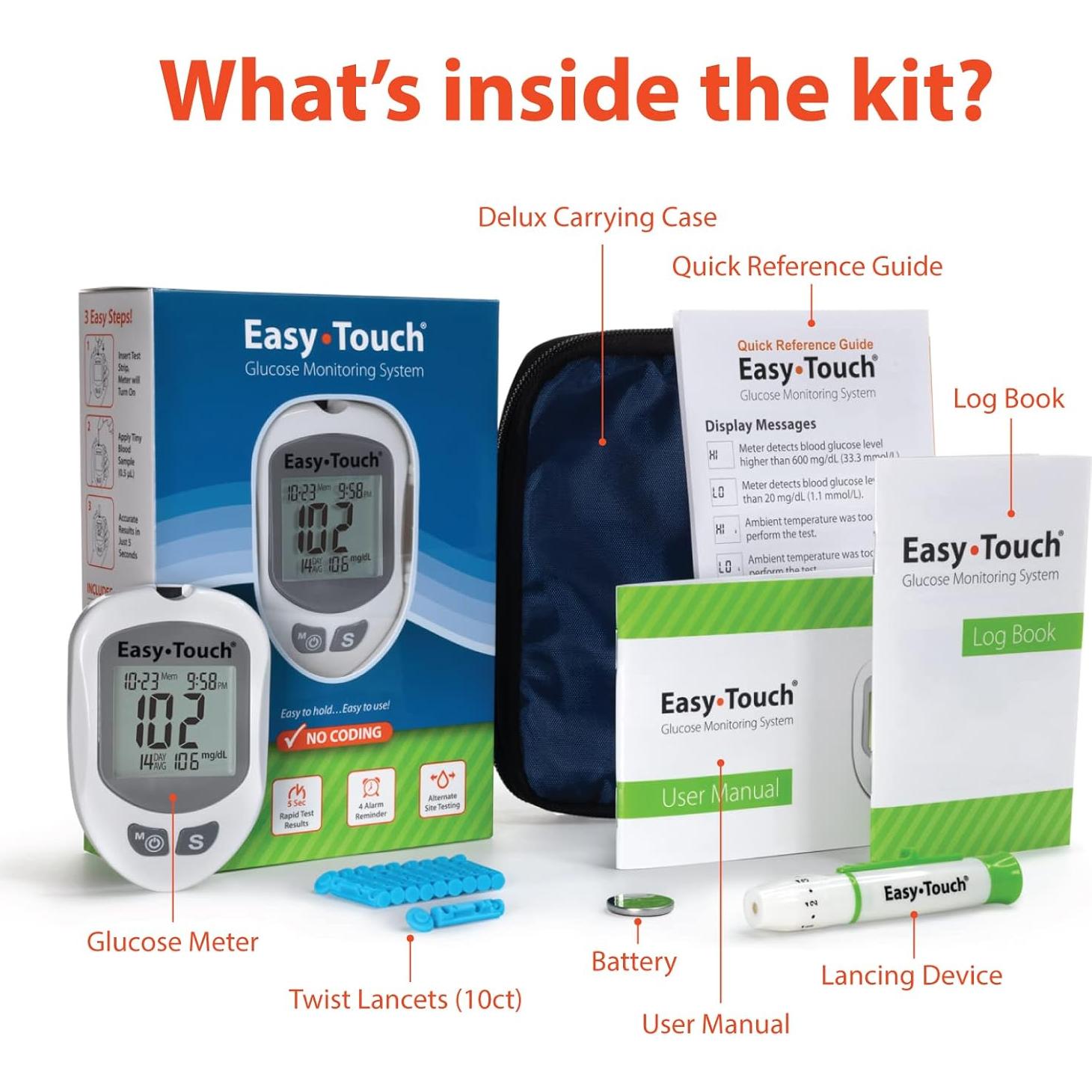 Kit de Monitoreo de Glucosa EasyTouch con Medidor y Lancetas