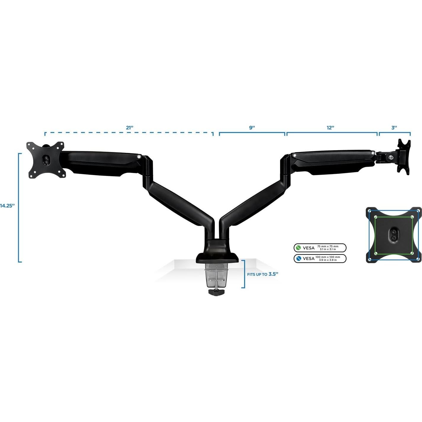 Soporte Doble para Monitor Mount-It! MI-1772B Ajustable