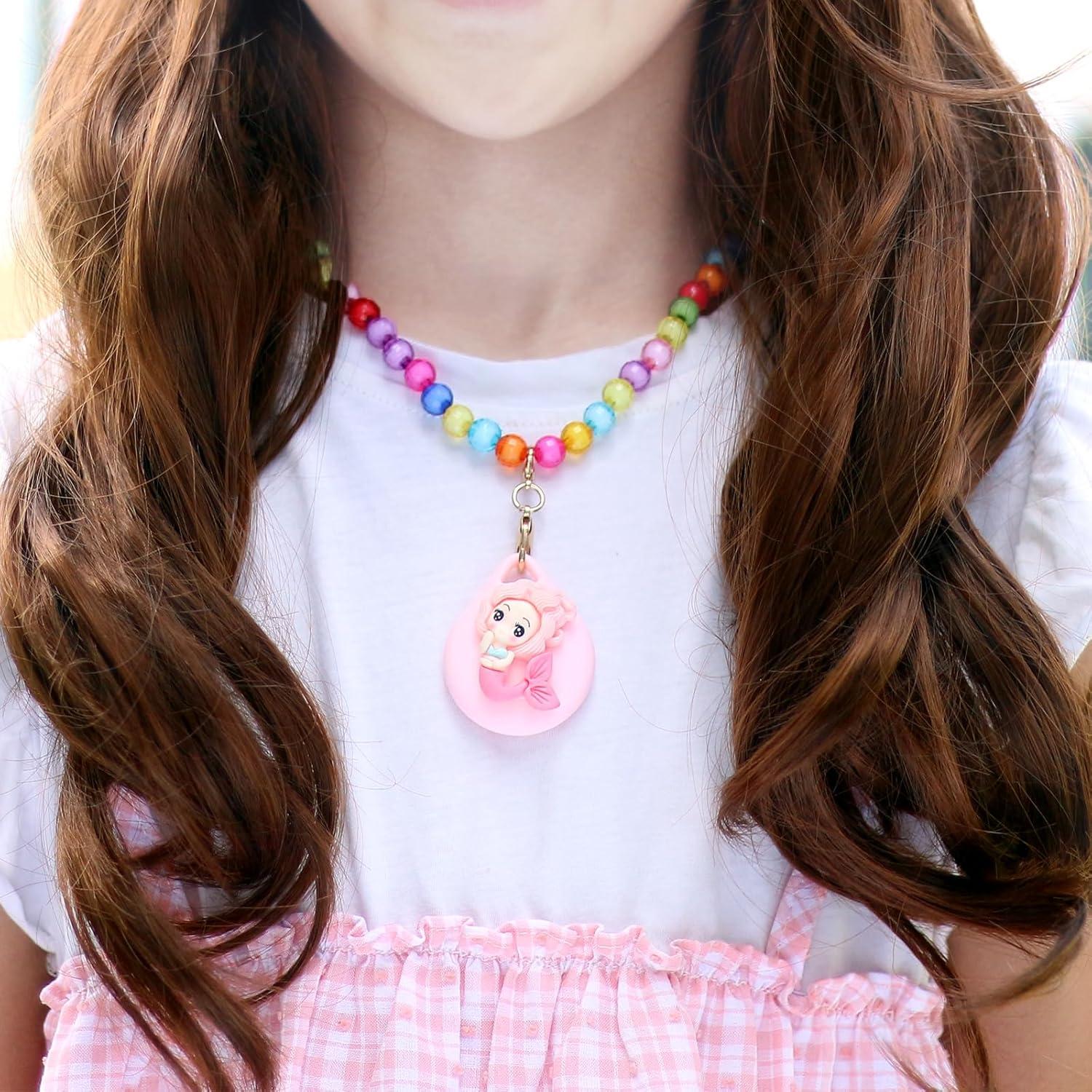 Estuche Collar Niñas XEEWEN 2 PCS Rosa Sirena-Unicornio