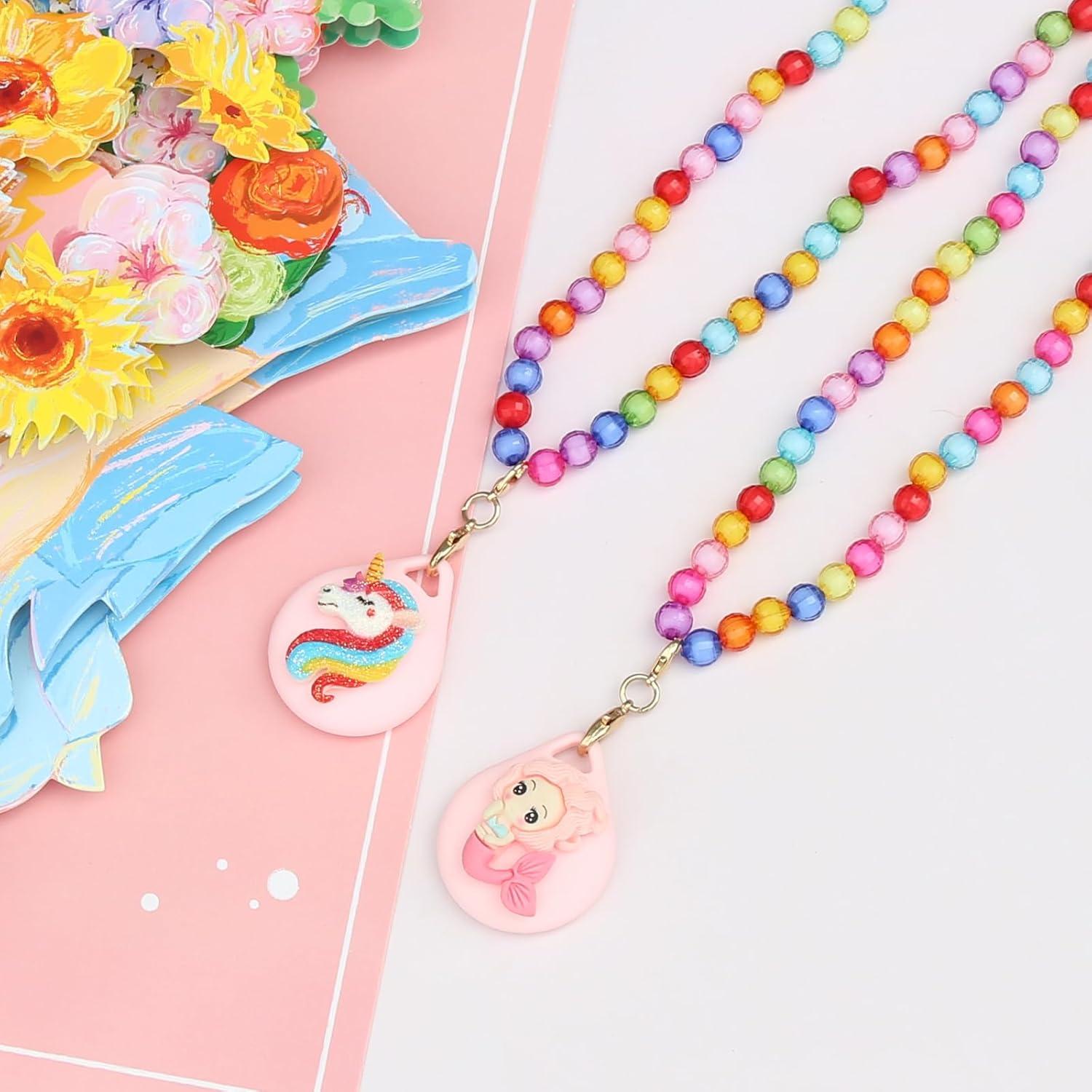 Estuche Collar Niñas XEEWEN 2 PCS Rosa Sirena-Unicornio