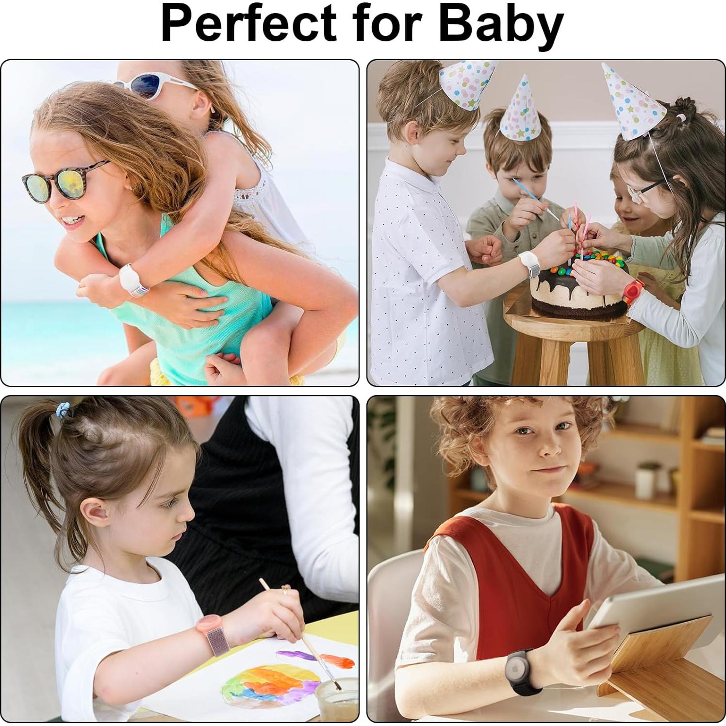 Pulsera Ajustable Nylon Meliya para AirTag Niños Verde