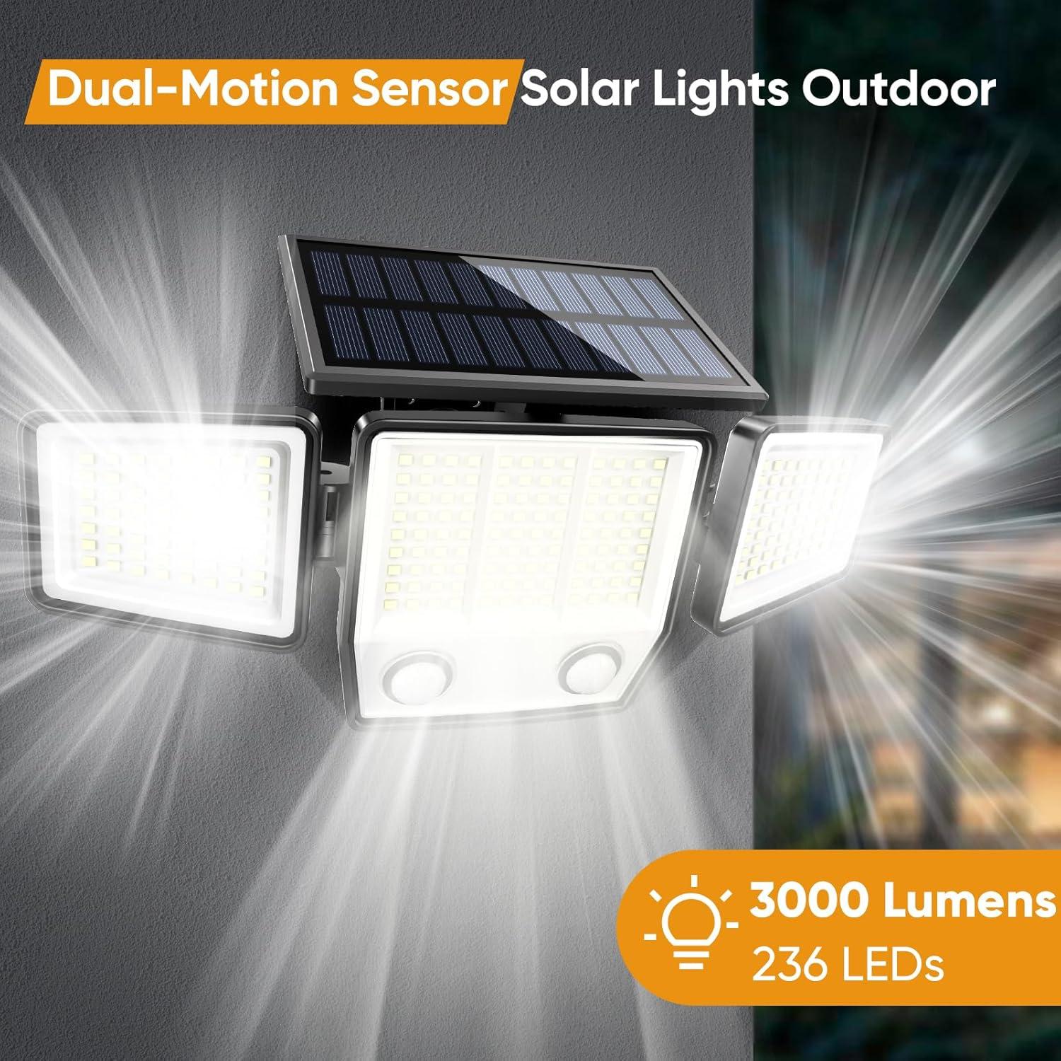 Luces Solares MDCMDCM con Sensor de Movimiento 3000LM IP65