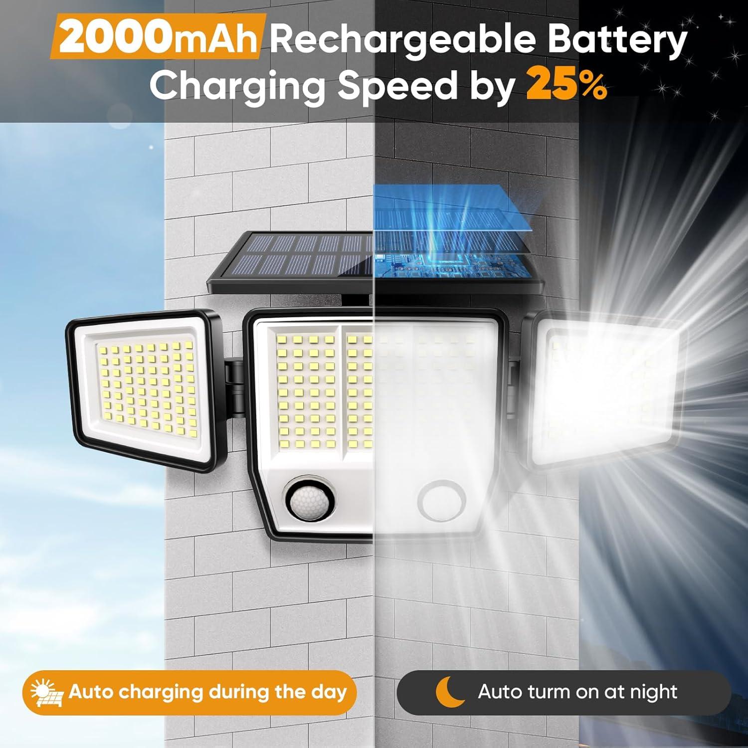 Luces Solares MDCMDCM con Sensor de Movimiento 3000LM IP65