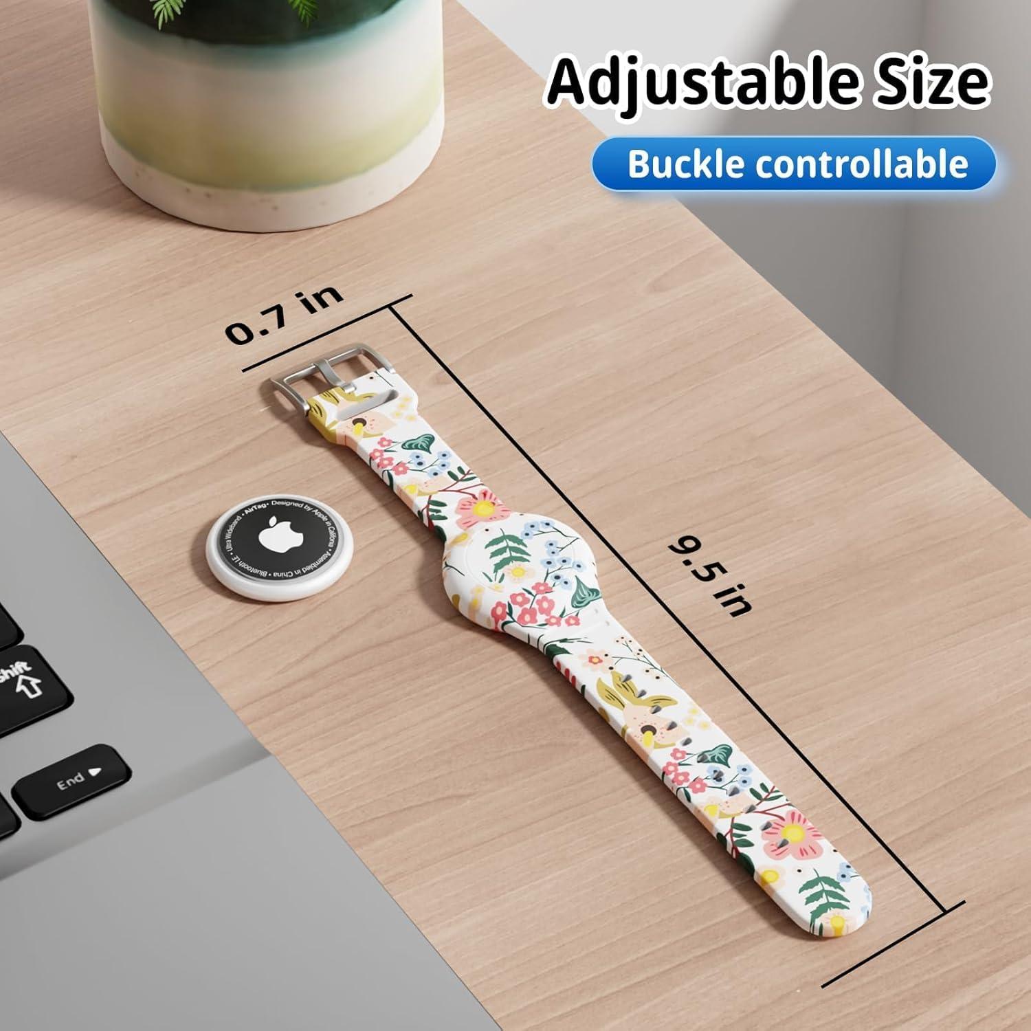 Pulsera para AirTag Foweroty Niños Impermeable Floral