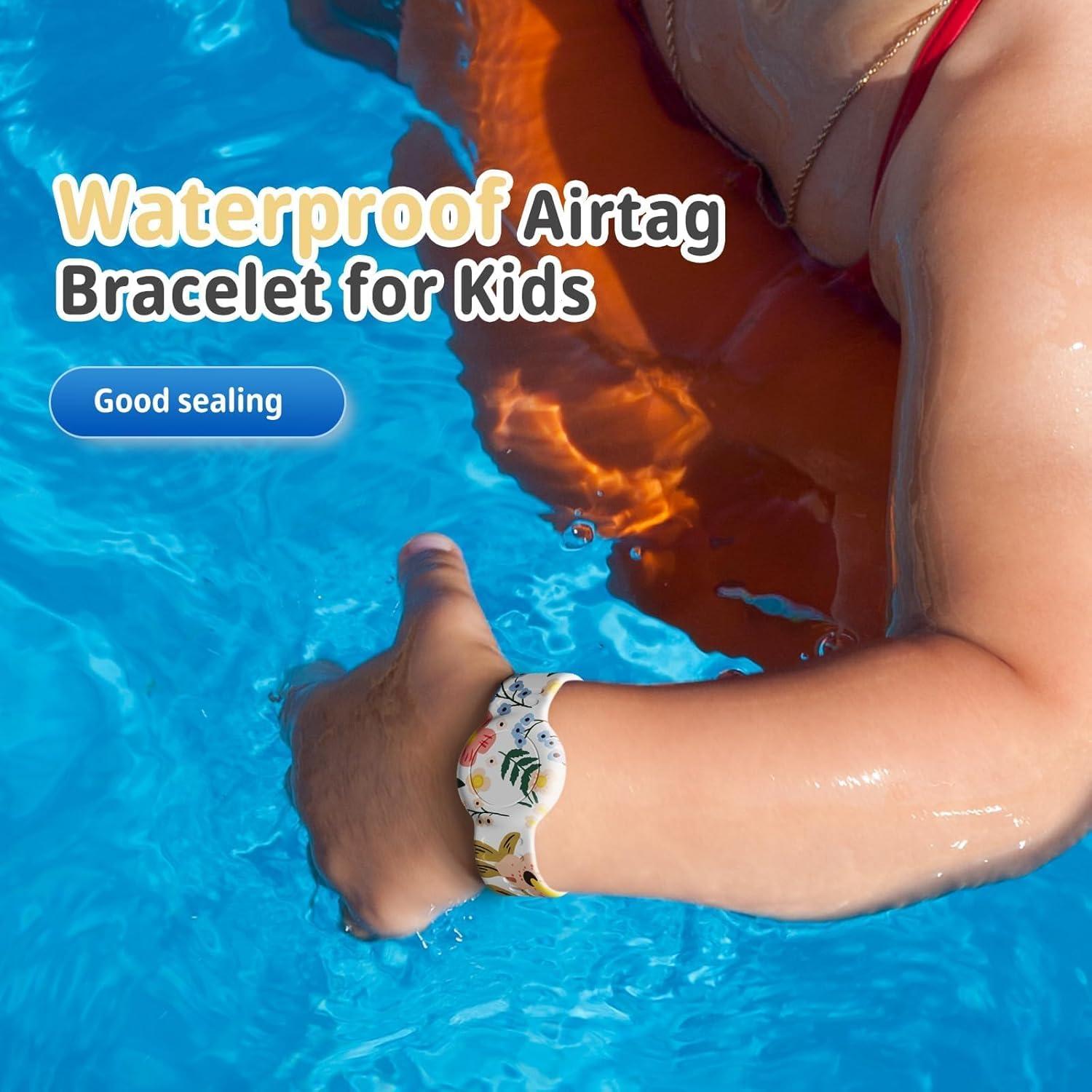 Pulsera para AirTag Foweroty Niños Impermeable Floral
