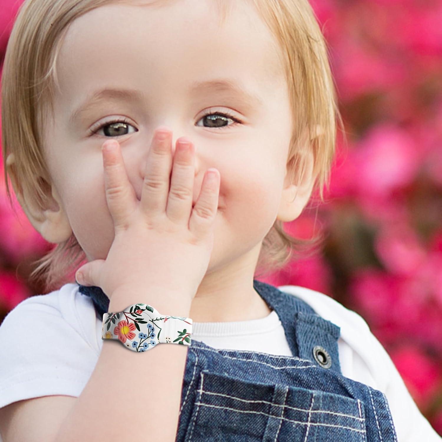 Pulsera para AirTag Foweroty Niños Impermeable Floral