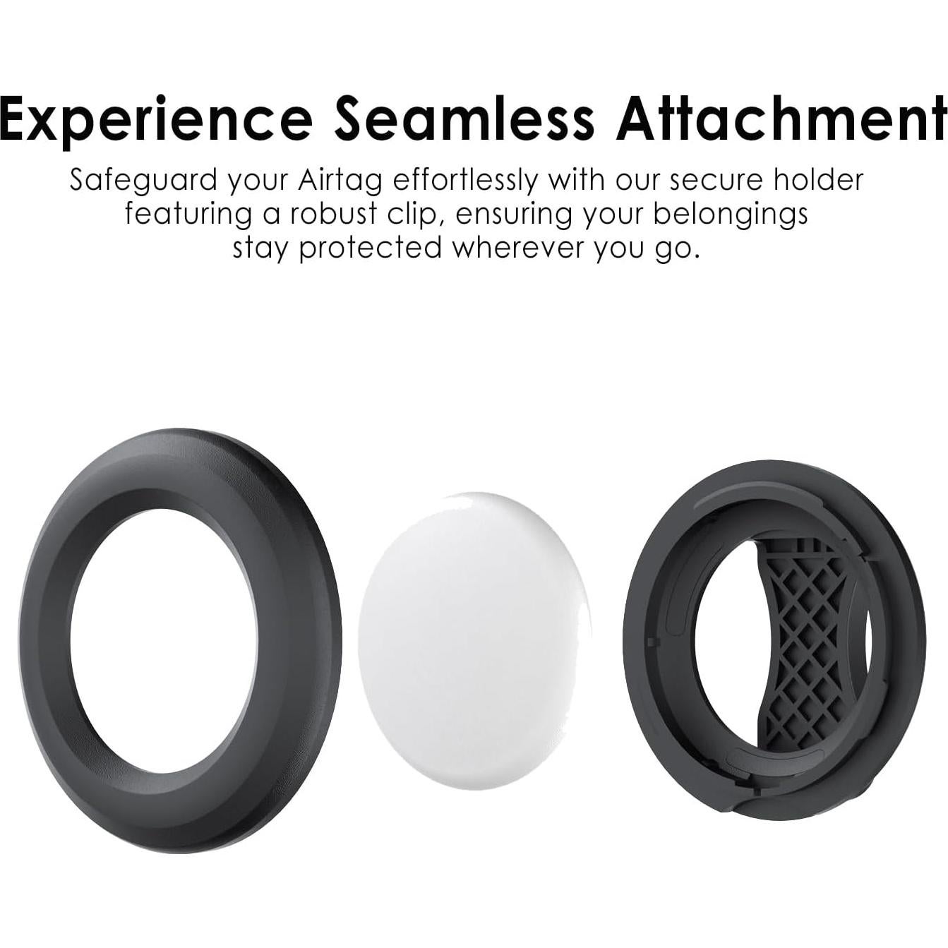 Soporte Airtag para Niños PALAMEDE Clip Negro Resistente