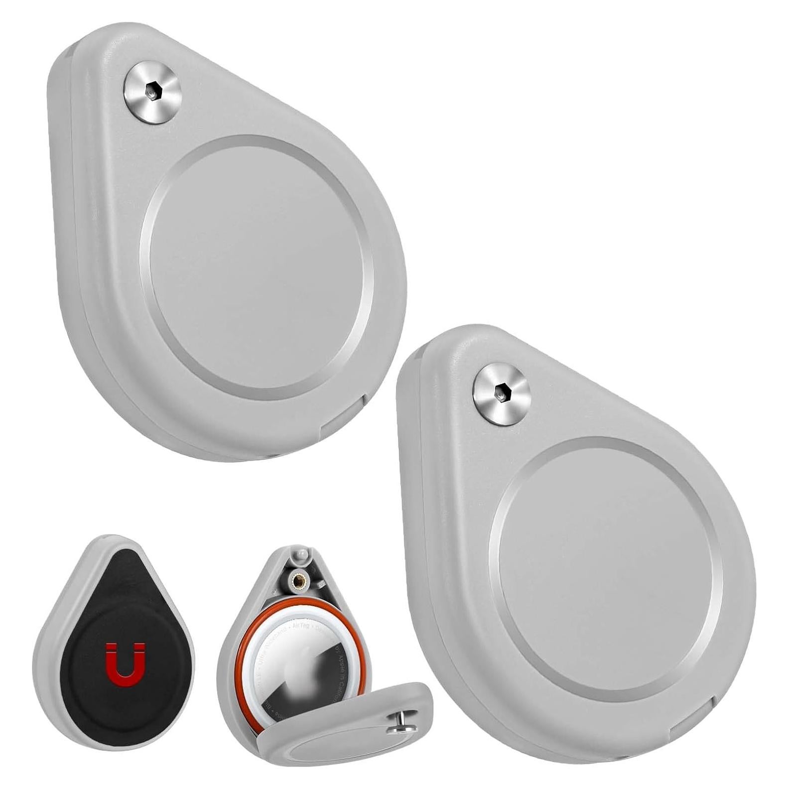 Funda Magnética Impermeable Sifemp para AirTag - 2 Pack Gris