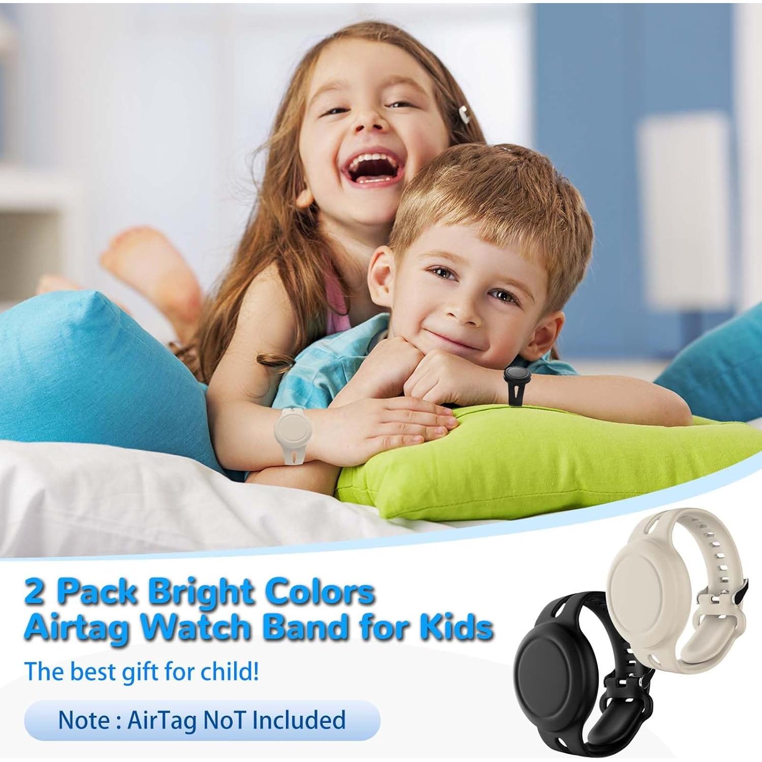 Paquete de 2 Pulseras AirTag FGERWZ Impermeables Niños