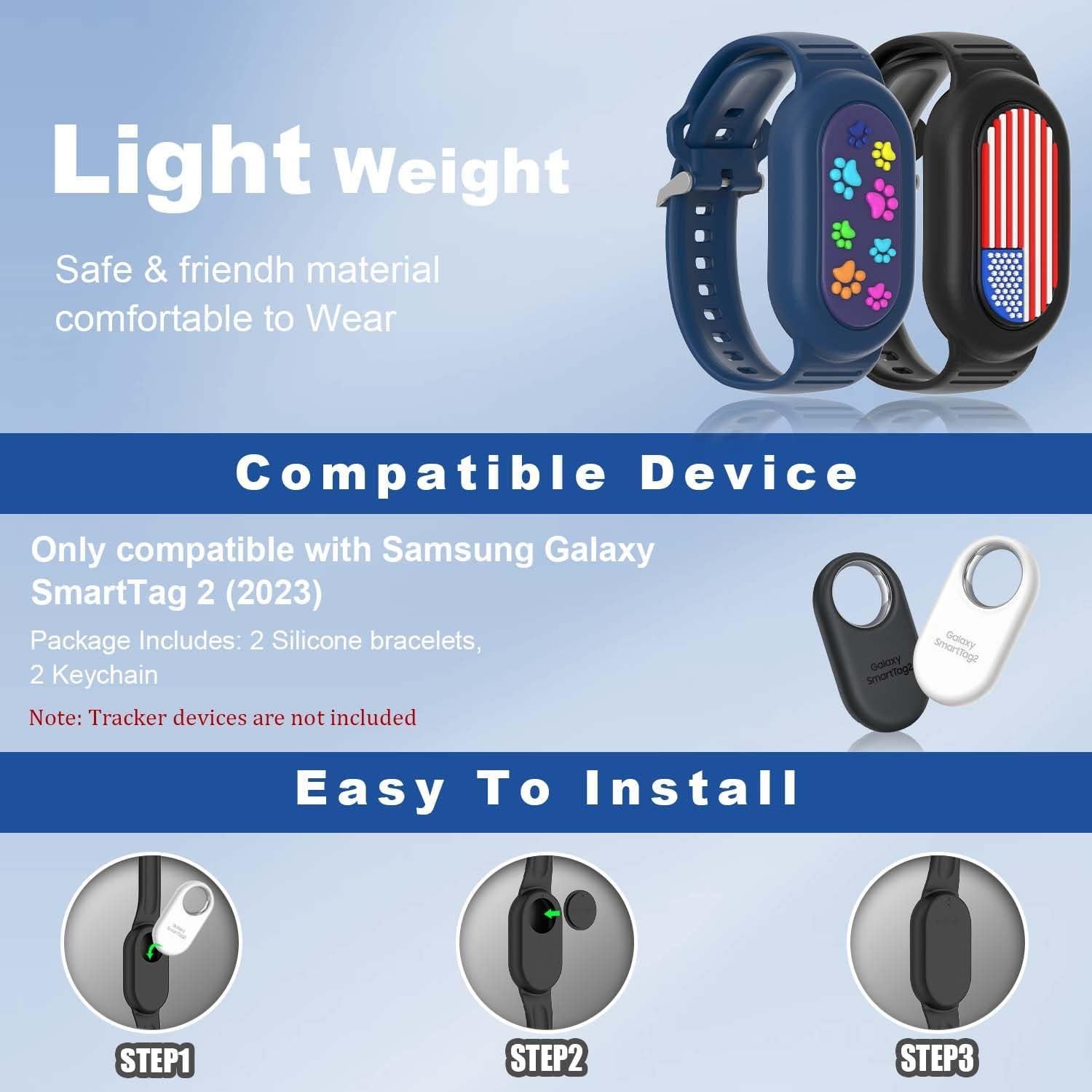 FGERWZ Pulsera de Silicona para Samsung Galaxy SmartTag 2