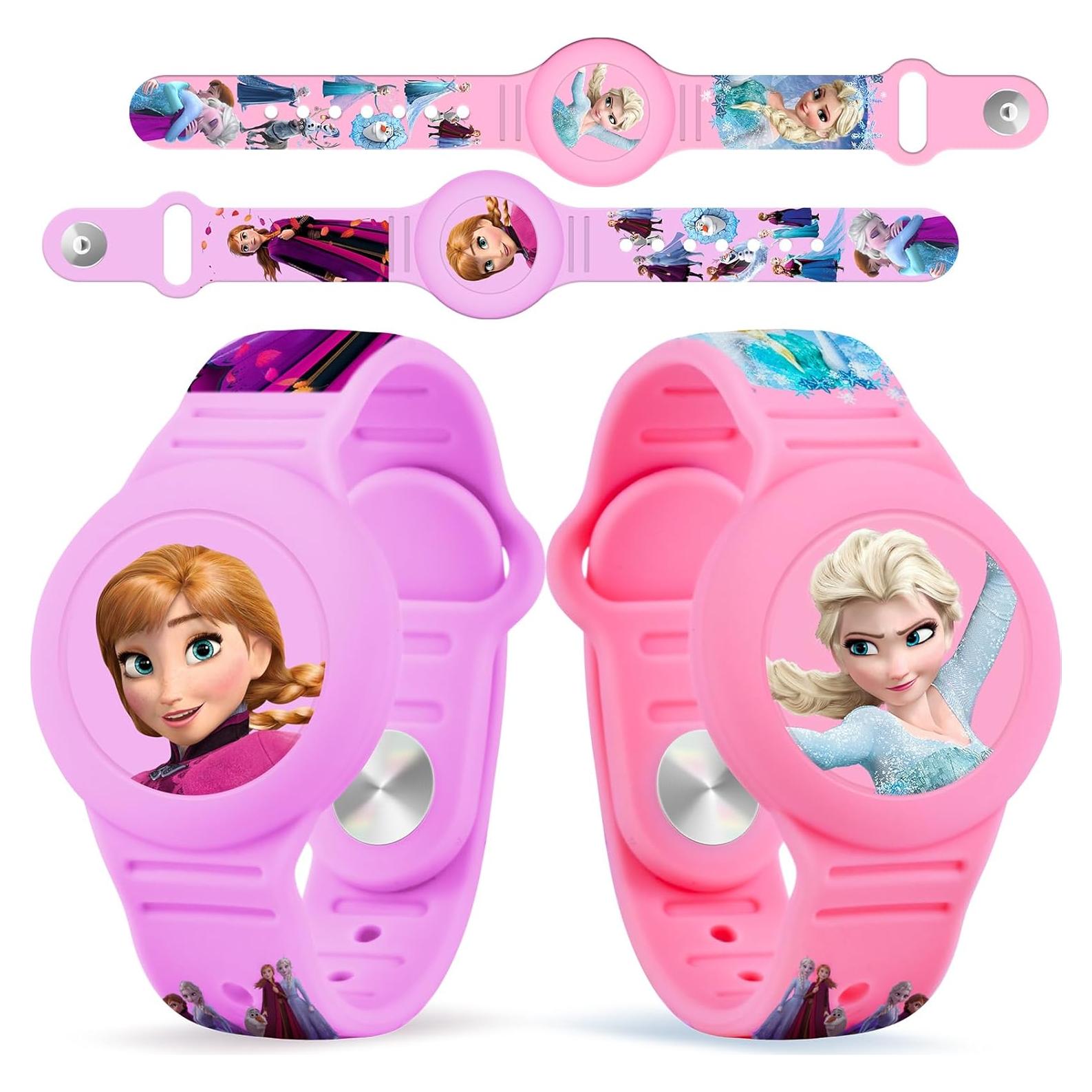 Pulsera Airtag Impermeable SlyCroko Niños Rosa y Púrpura