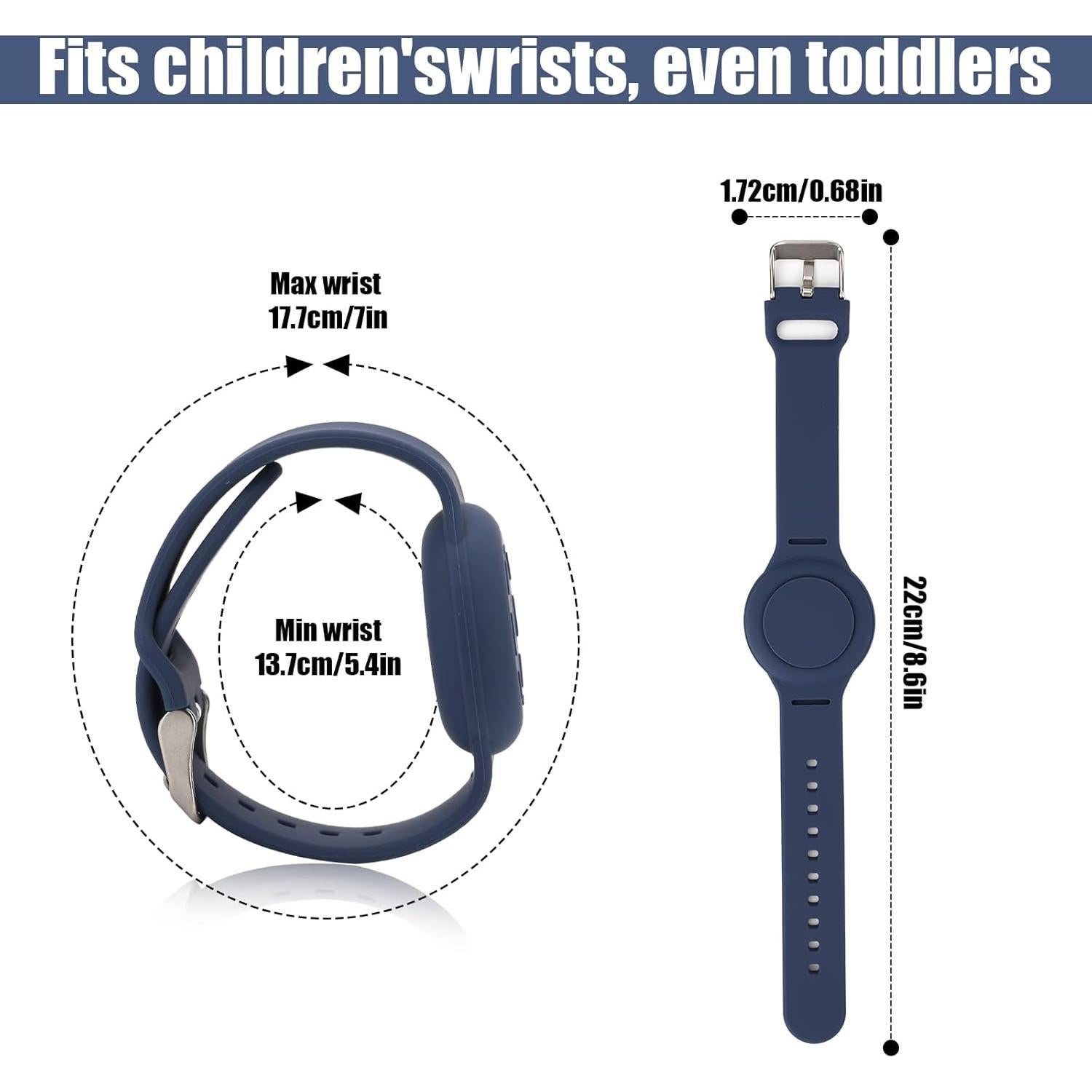 2 Pulseras de Silicona para Niños SAVITA Ajustables GPS