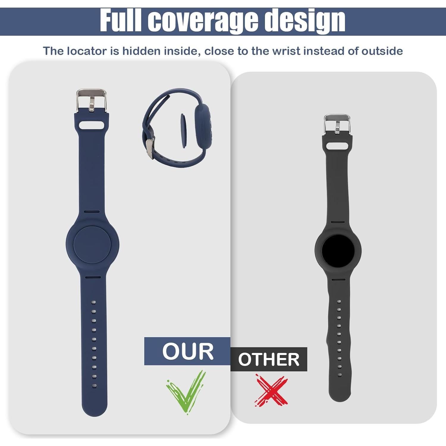 2 Pulseras de Silicona para Niños SAVITA Ajustables GPS