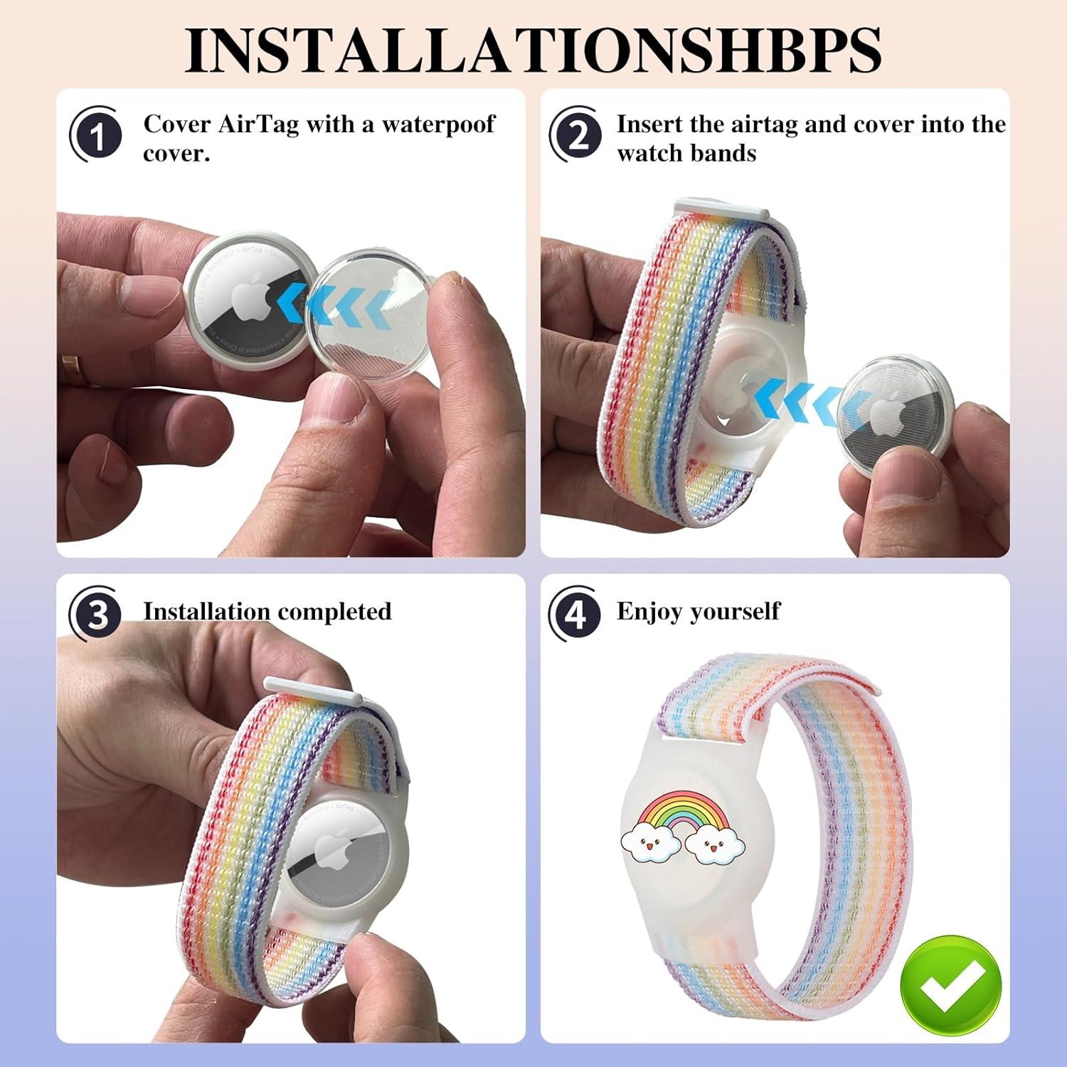 Pulsera de Nylon para AirTag Niños Wagtune 2 Unidades