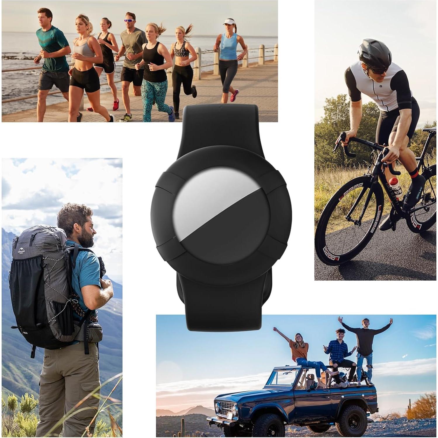 Pulsera de Silicona NewJourney para AirTag - Ajustable Negro