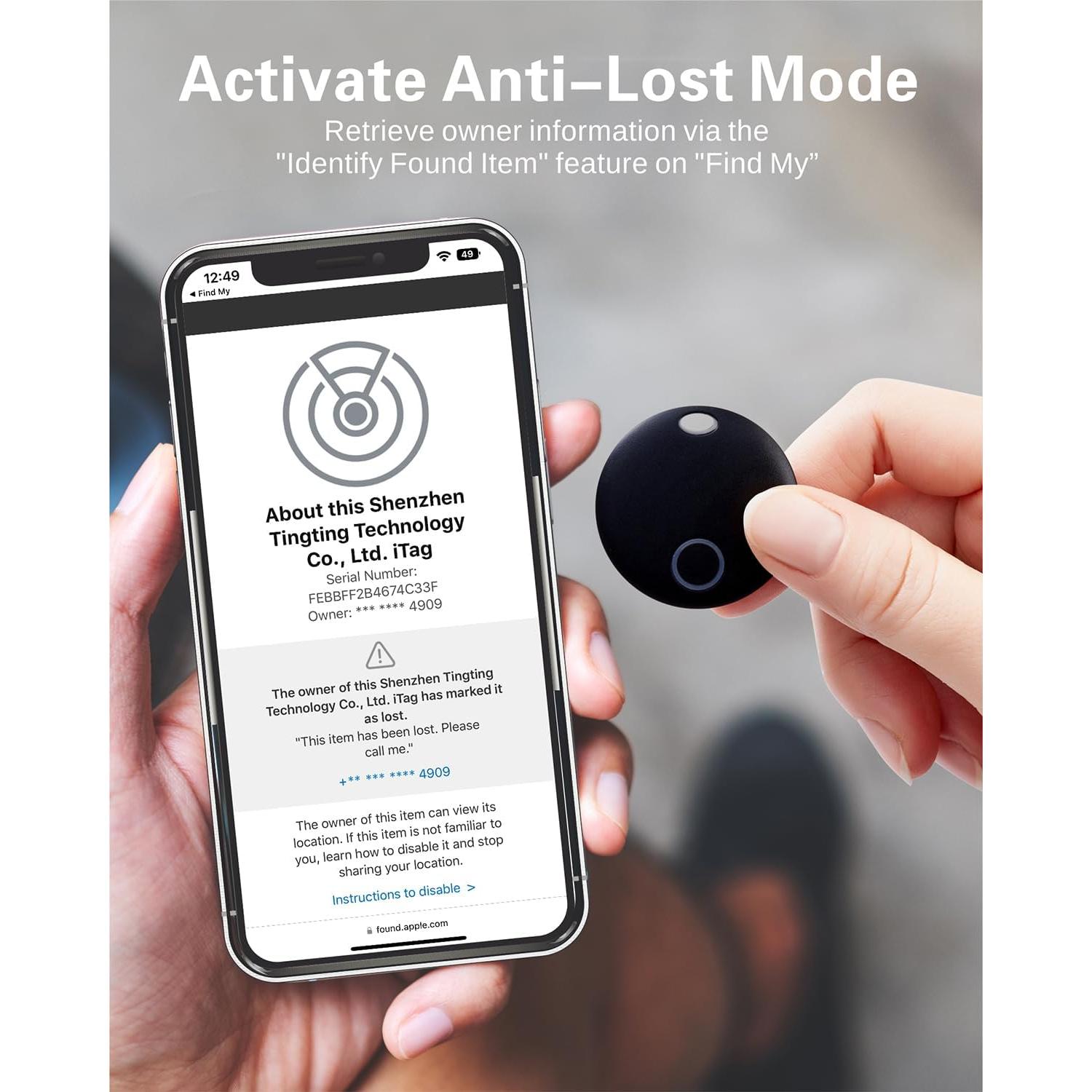 Rastreador Bluetooth Reyke Smart Tag - Localizador de Equipaje IP67, 2 Unidades