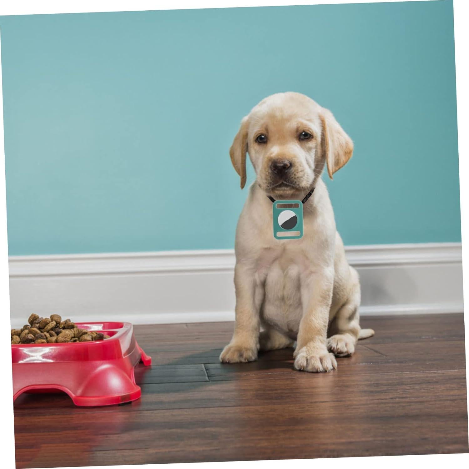 HOMSFOU Air Tag Case Pet Sleeve Protective Cover for Air Tag Silicone Easy to Install Dog Friendly