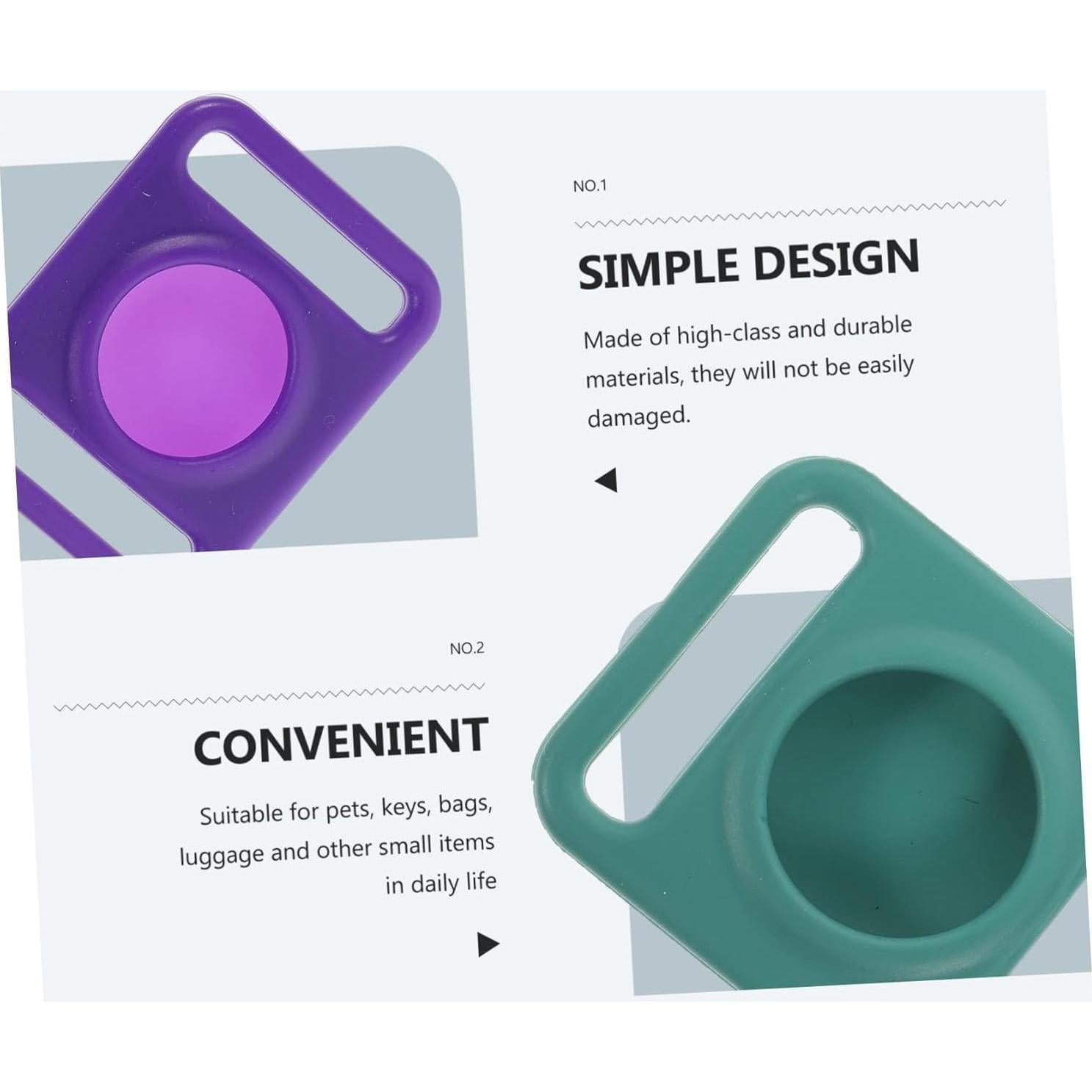 HOMSFOU Air Tag Case Pet Sleeve Protective Cover for Air Tag Silicone Easy to Install Dog Friendly