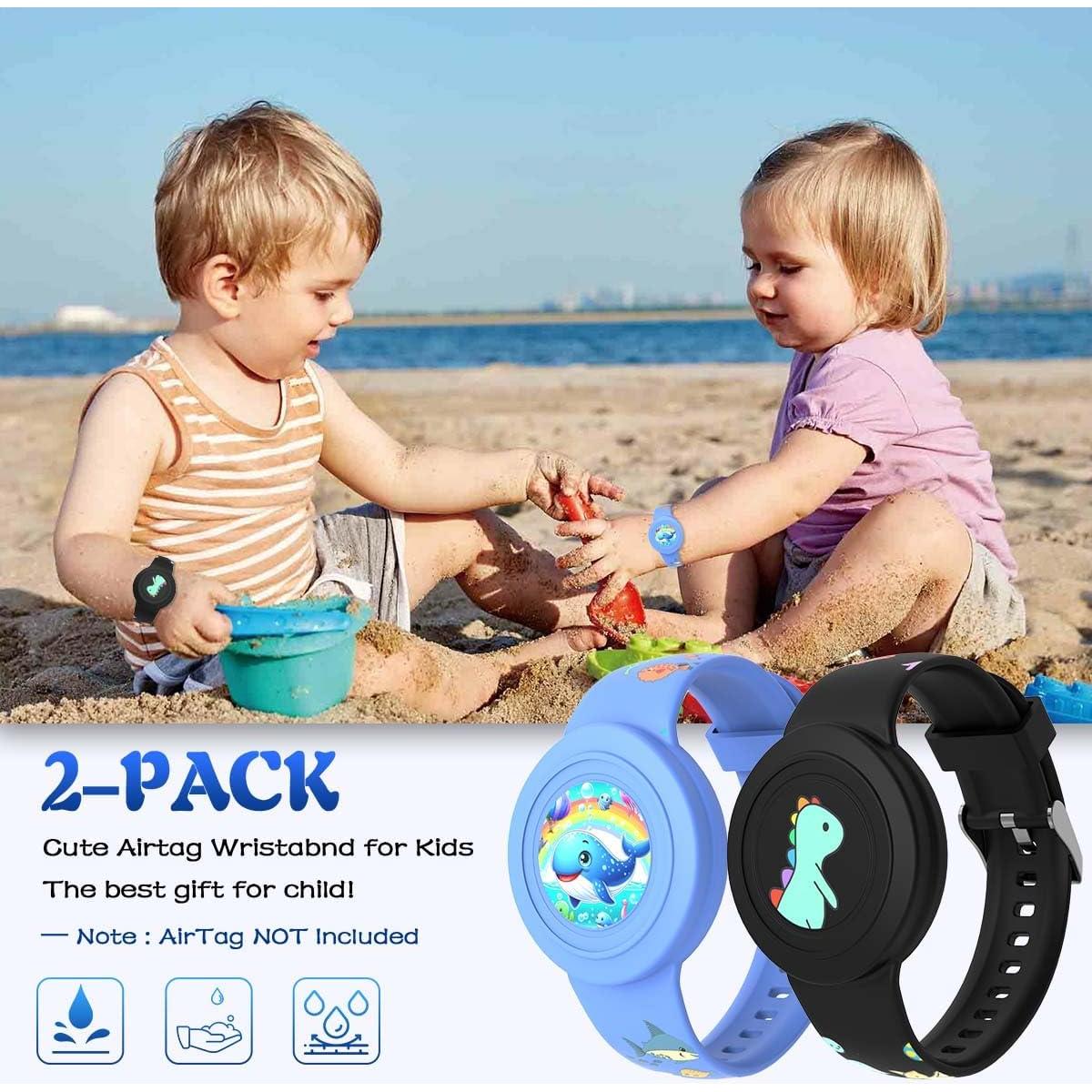 2 Pulseras de Silicona para AirTag Niños BIQIRE Impermeables