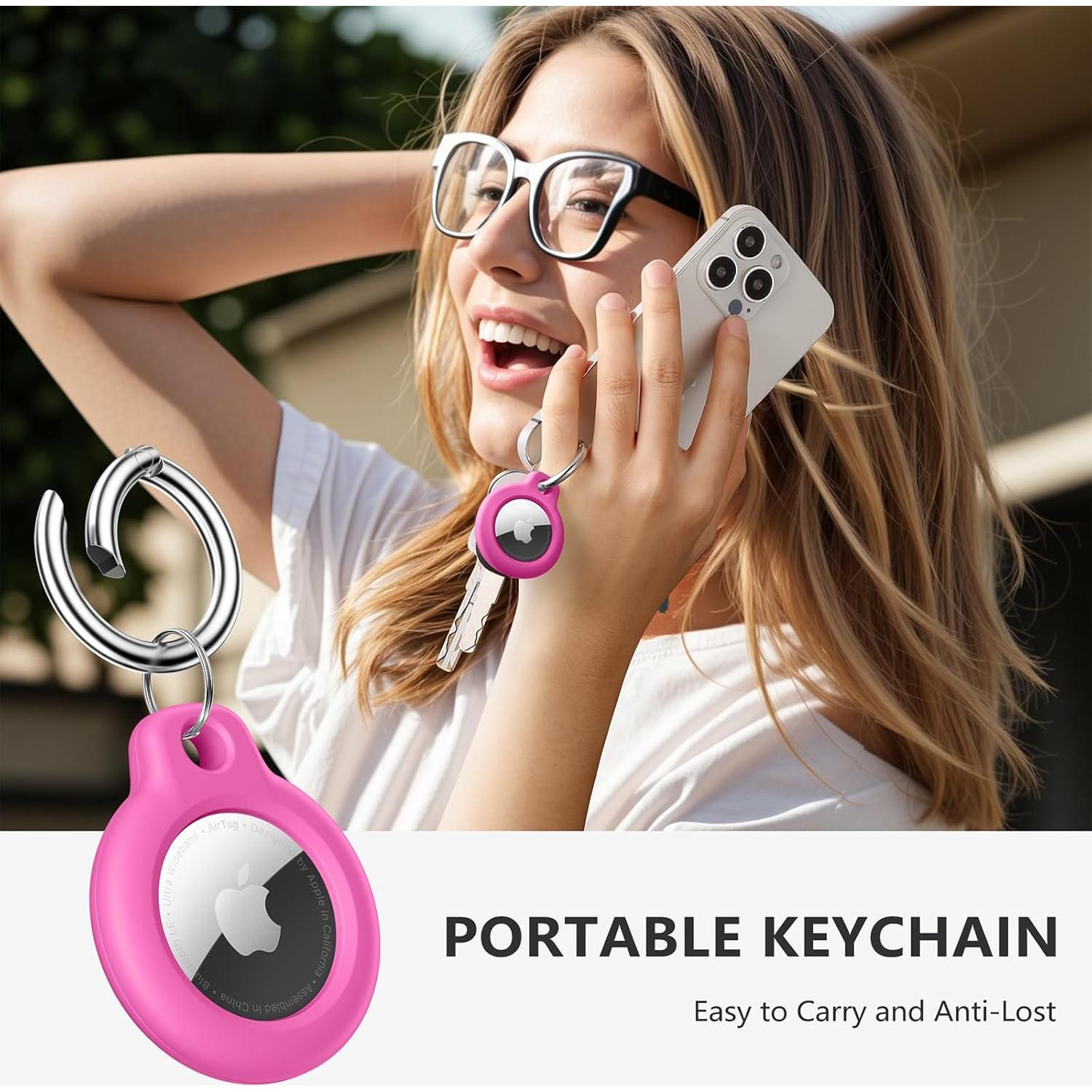 Funda protectora Maledan para AirTag con llavero 4 Pack