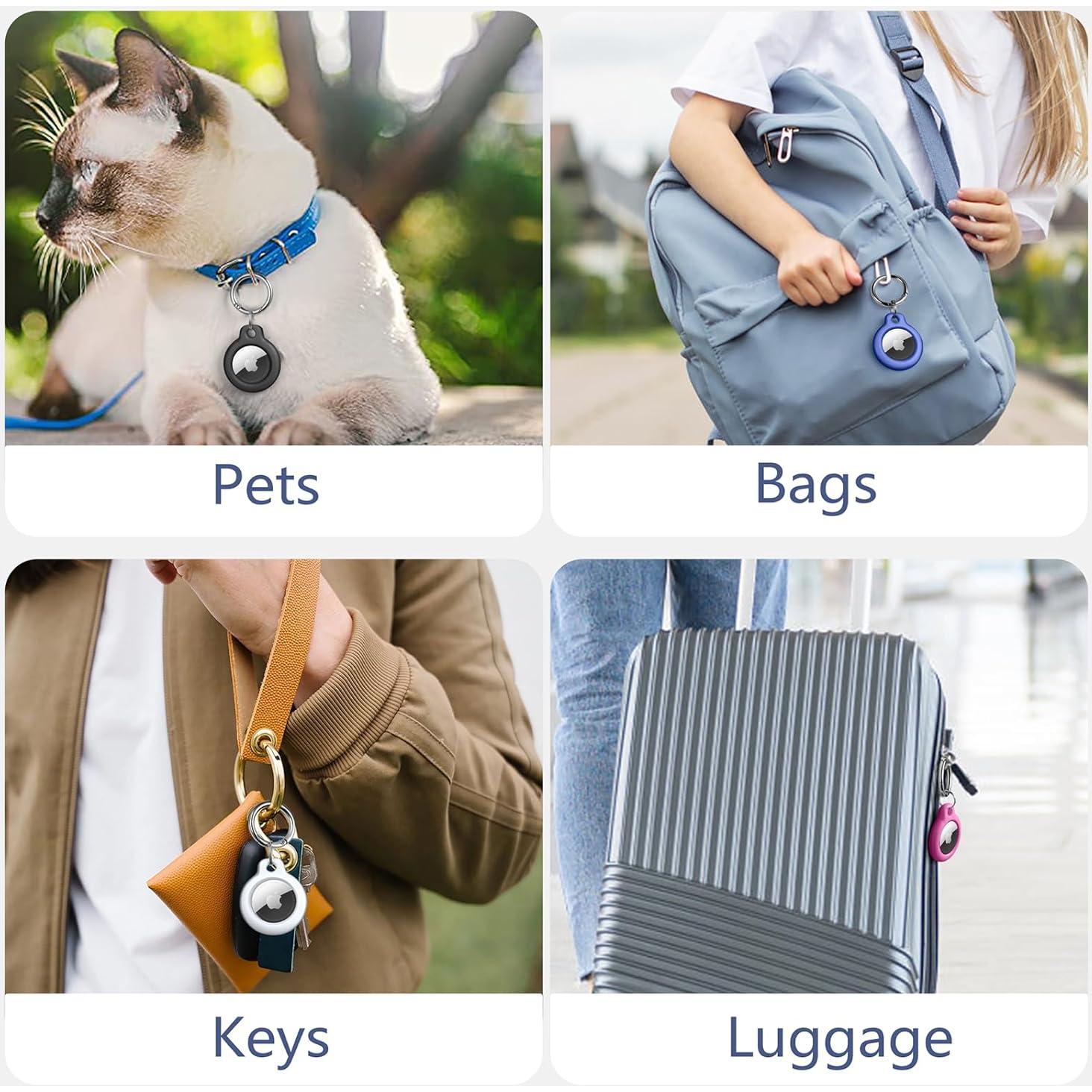 Funda protectora Maledan para AirTag con llavero 4 Pack