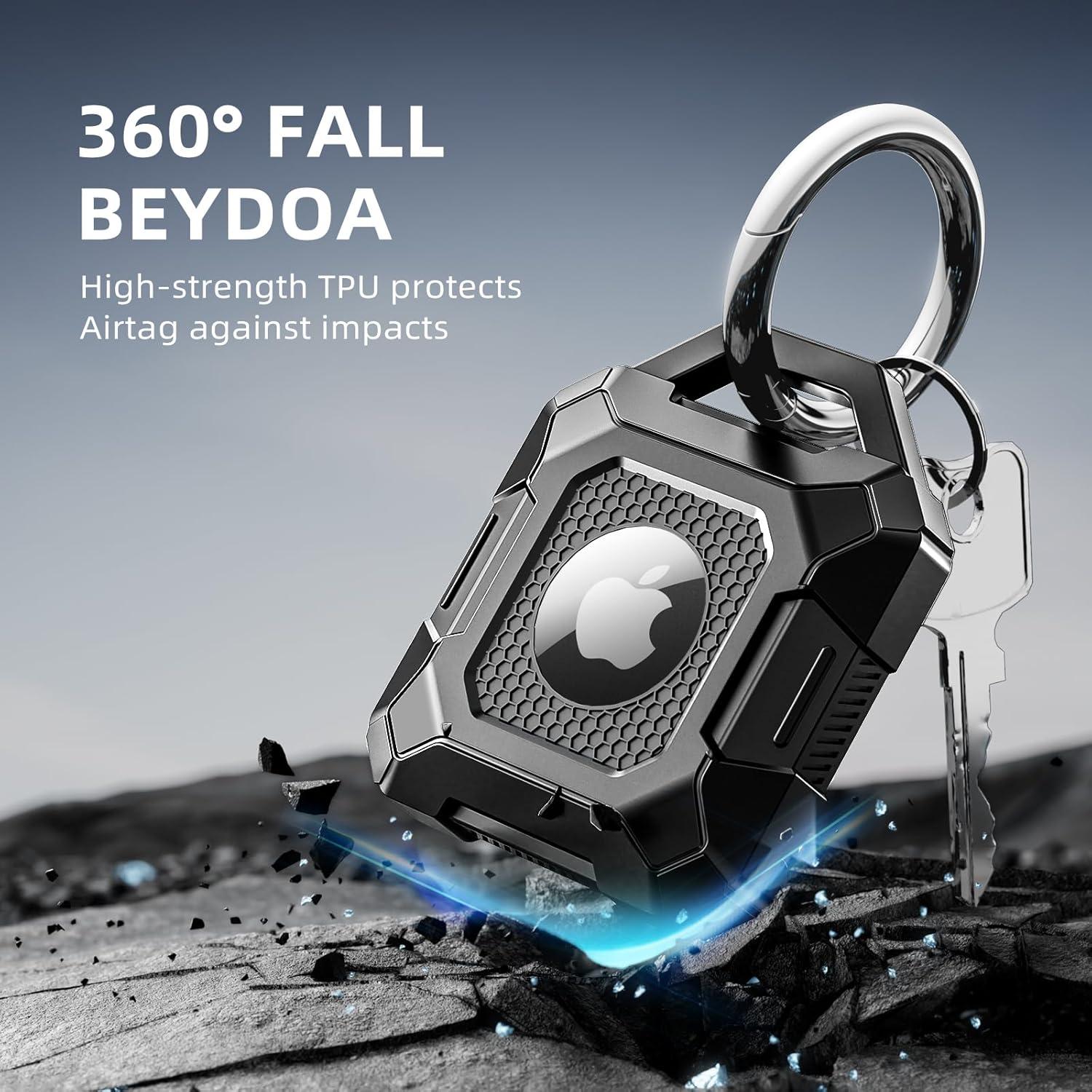 Soporte impermeable para llavero Beydoa para Airtag Negro