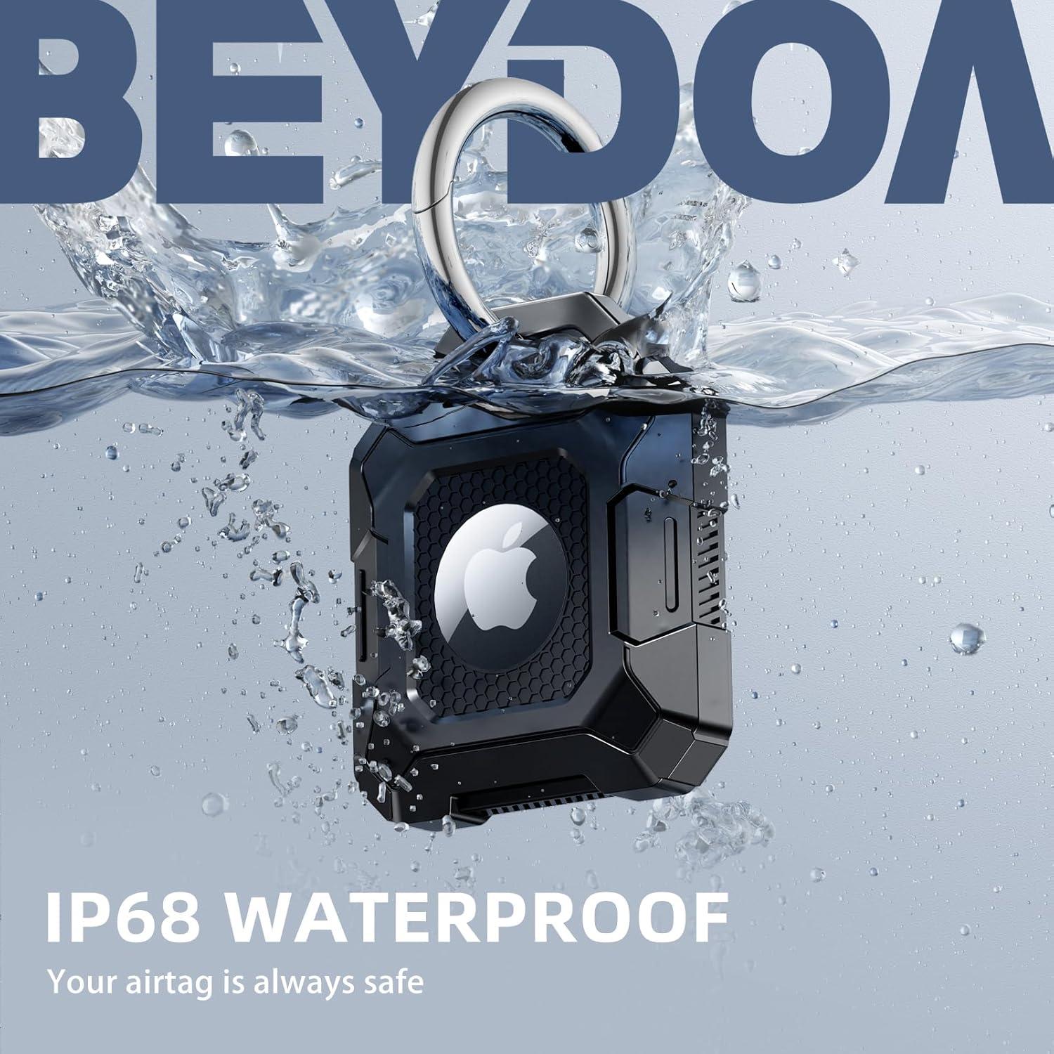 Soporte impermeable para llavero Beydoa para Airtag Negro