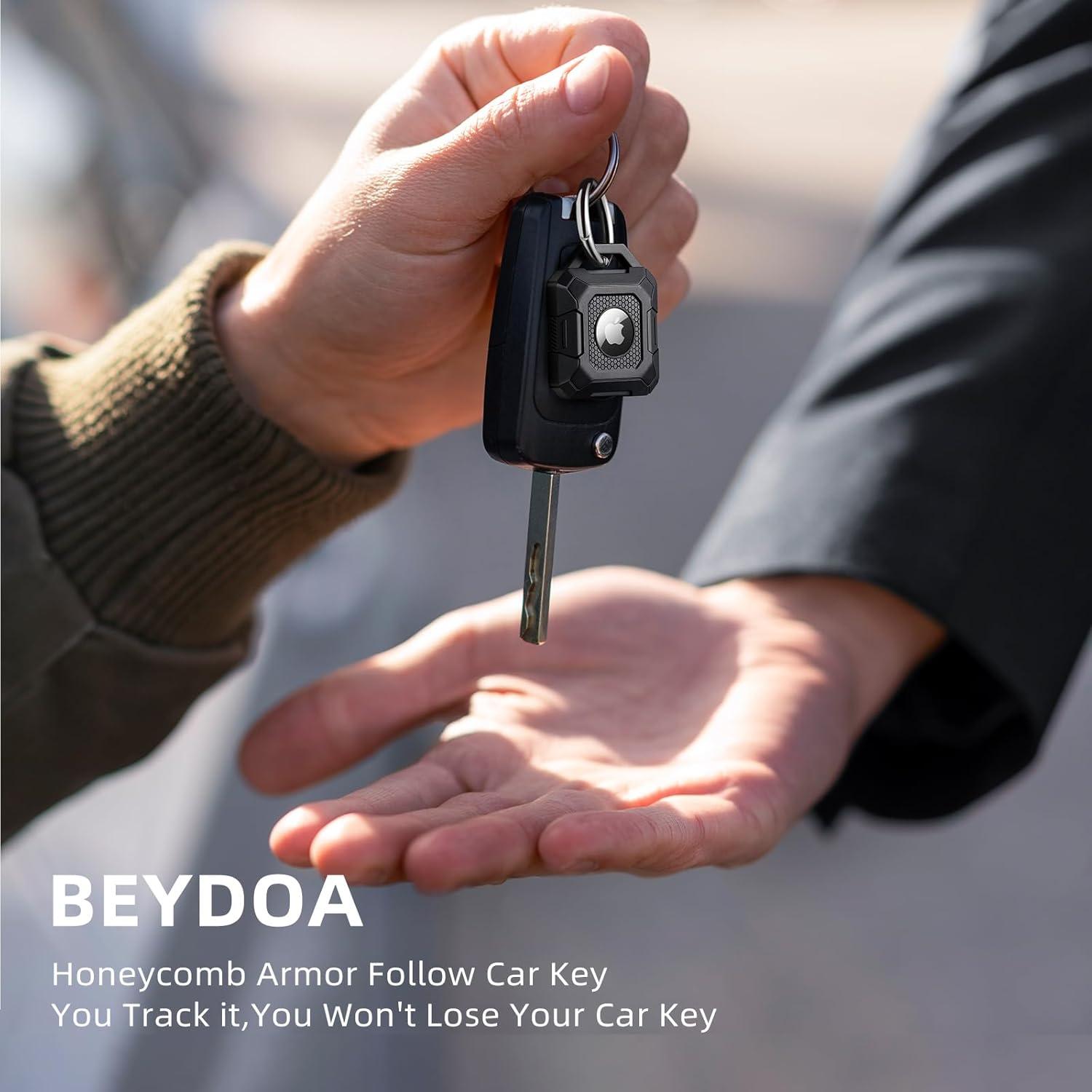 Soporte impermeable para llavero Beydoa para Airtag Negro