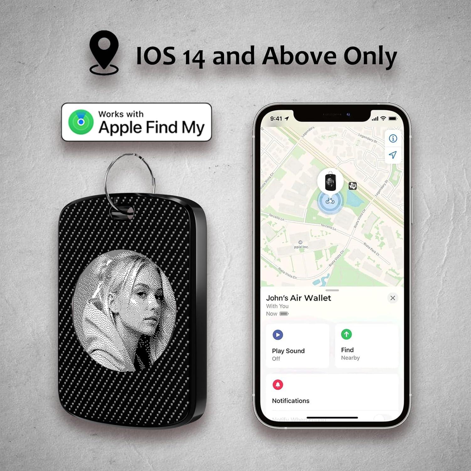 Rastreador E-Ink FindXeink para Apple Find My - Negro