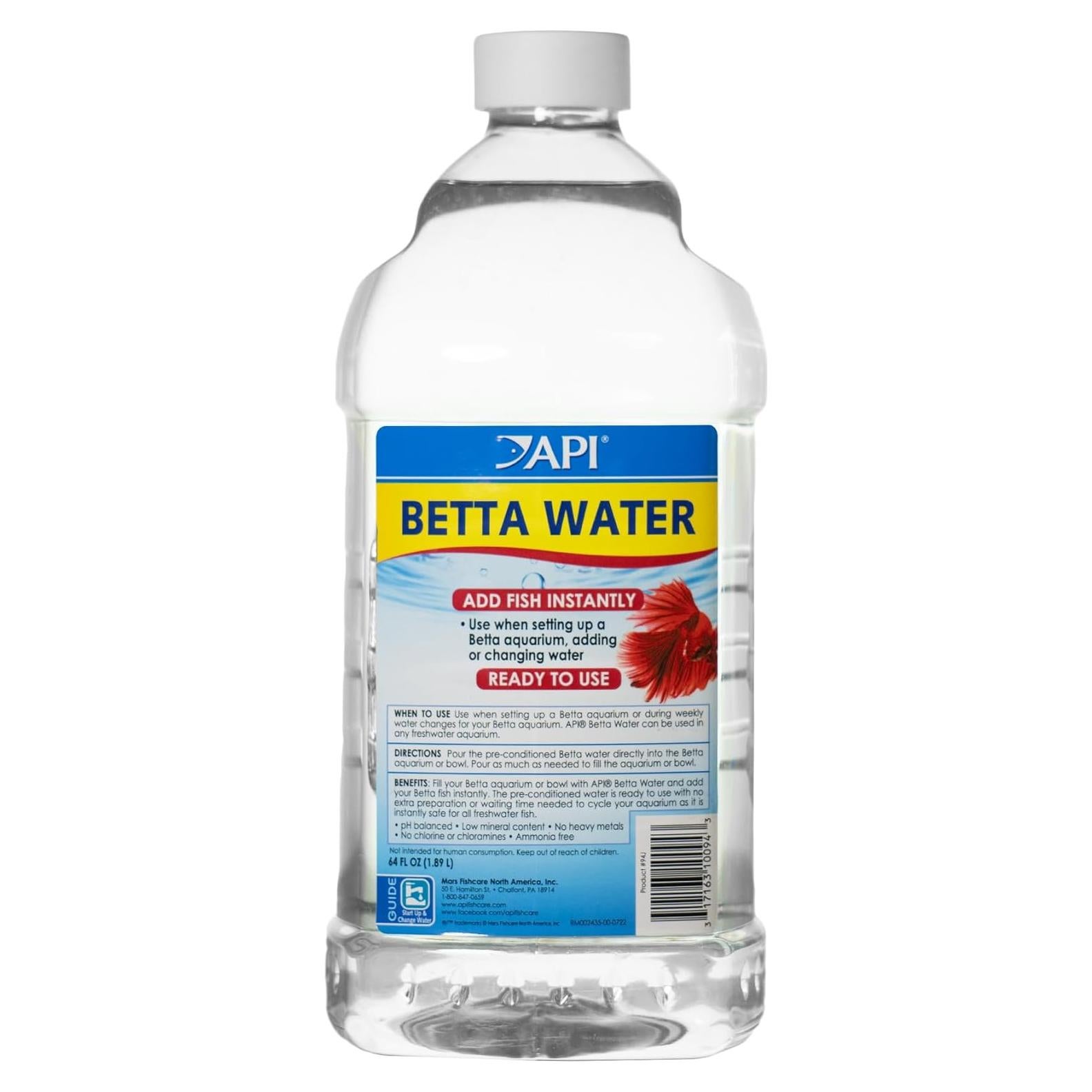 API Betta Water 1.89L Agua Precondicionada para Peces