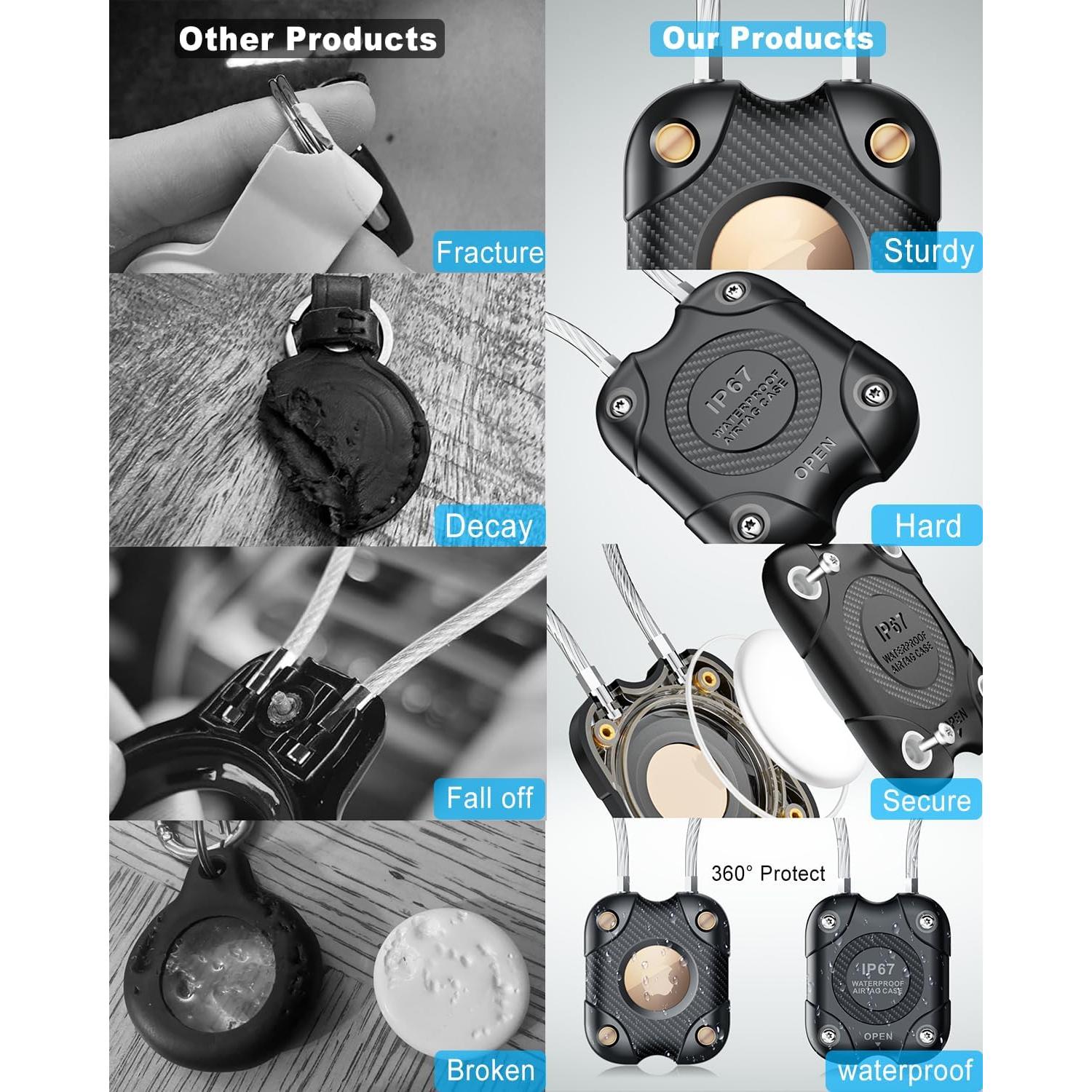 Paquete de 4 Soportes para Airtag DEERLET Impermeables