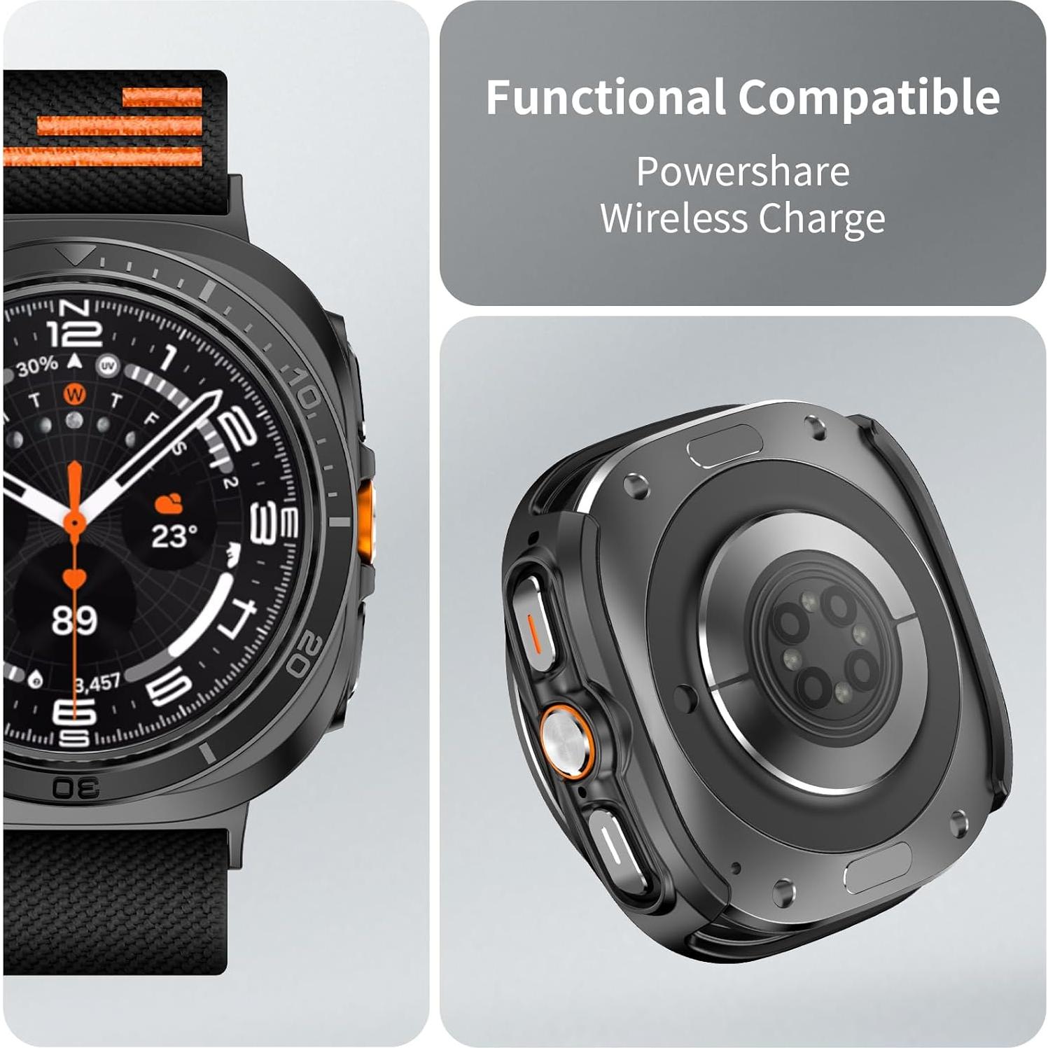 Funda Rugged AMANECER para Galaxy Watch 7 Ultra 47MM - Negro