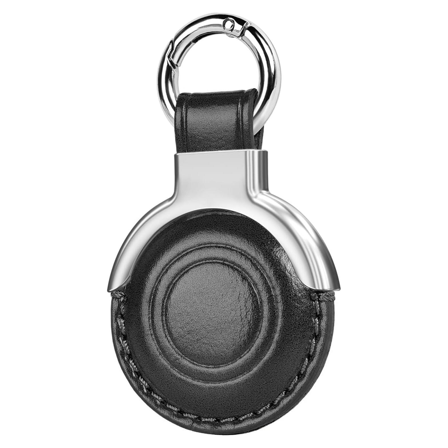 Funda de Cuero Genuino MOLOSLEEVE para Apple AirTag Negro