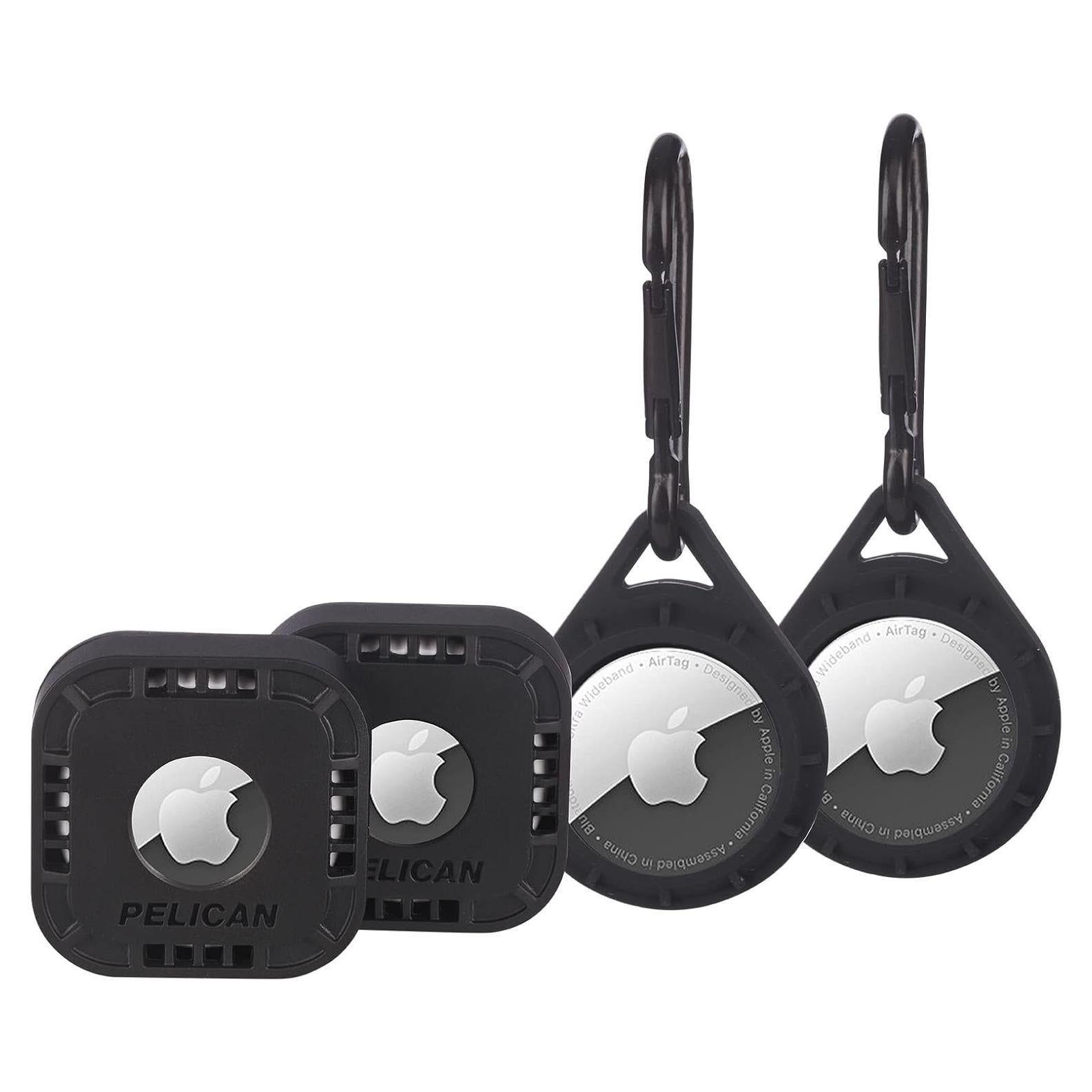 Pelican Soporte y Funda para AirTag - 4 Piezas, Negro